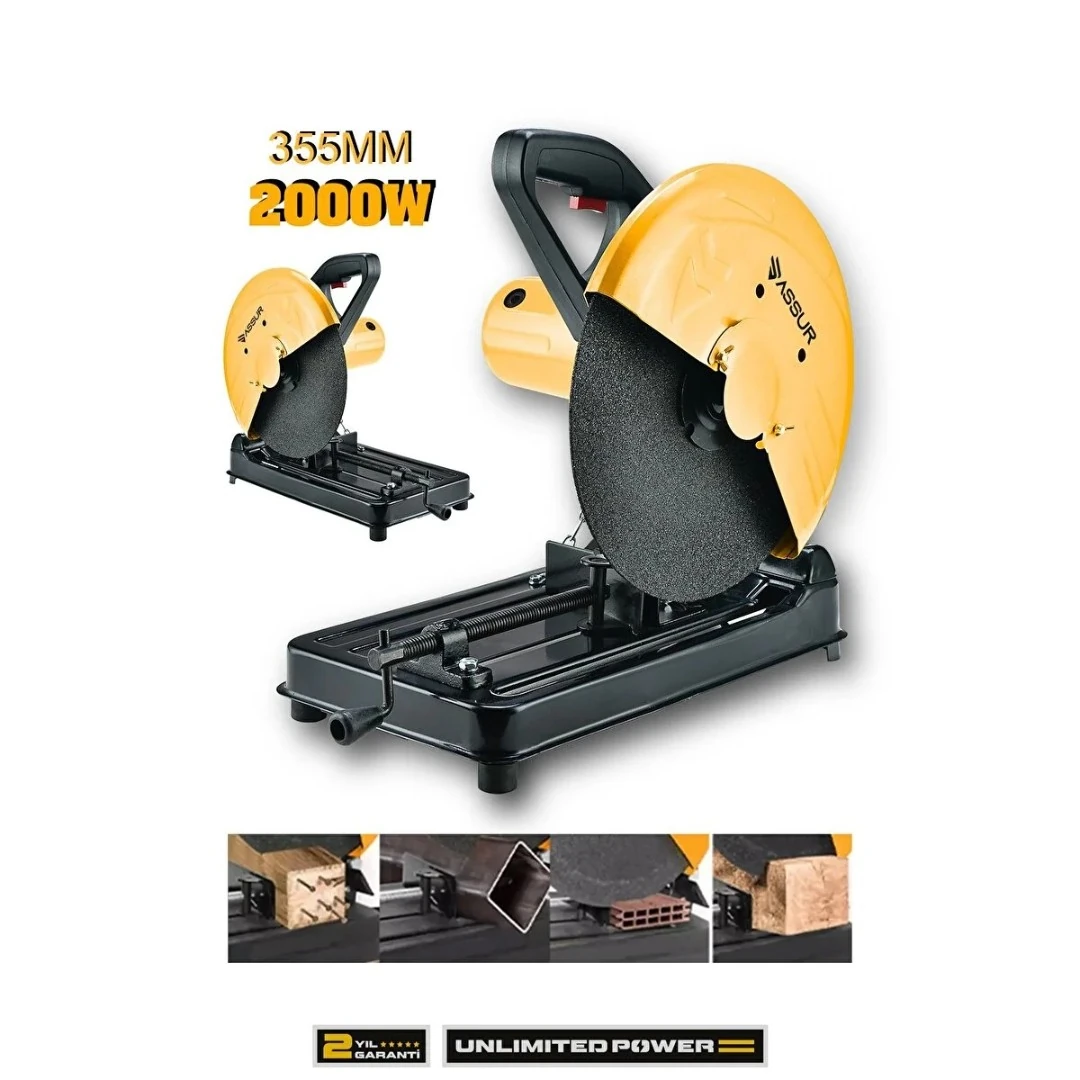 Assur ADN0500 2000W 355 mm Bakır Sargılı Profil ve Metal Kesme Makinesi