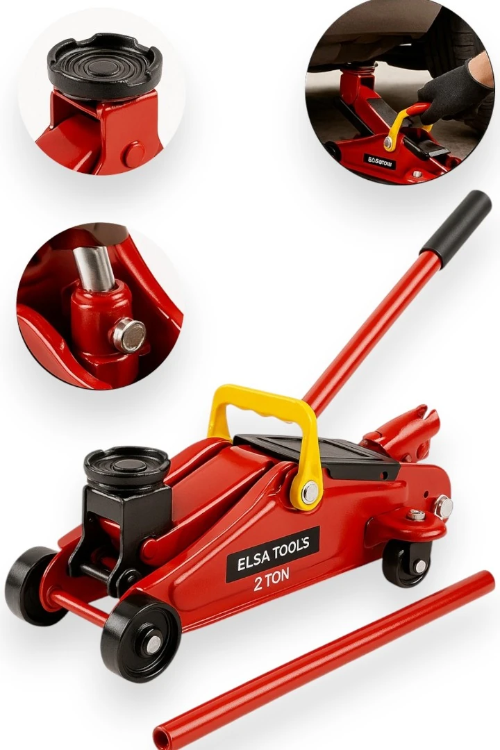 ELSA TOOLS ADN0919 2 Ton Arabalı Makas Kriko | Dayanıklı Çelik Gövde | 135-330 mm Kaldırma Mesafesi