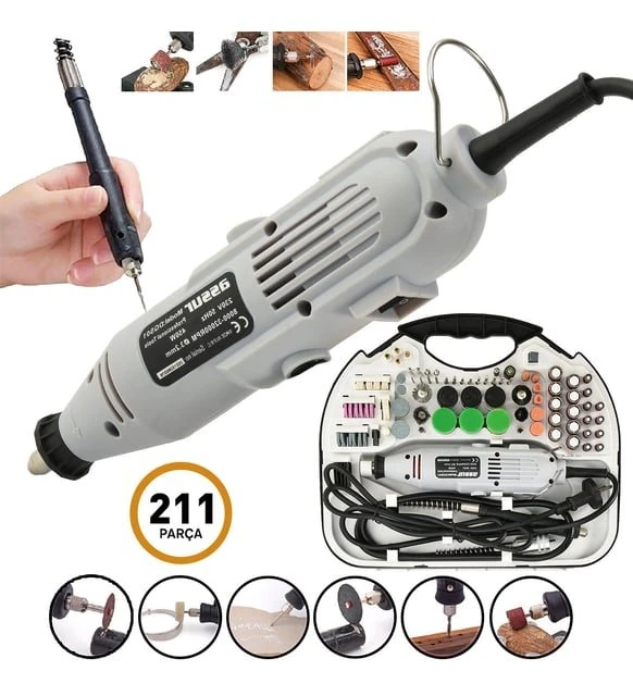 Assur ADN0552 600W 211 Parça Devir Ayarlı Gravür ve Hobi Taşlama Seti