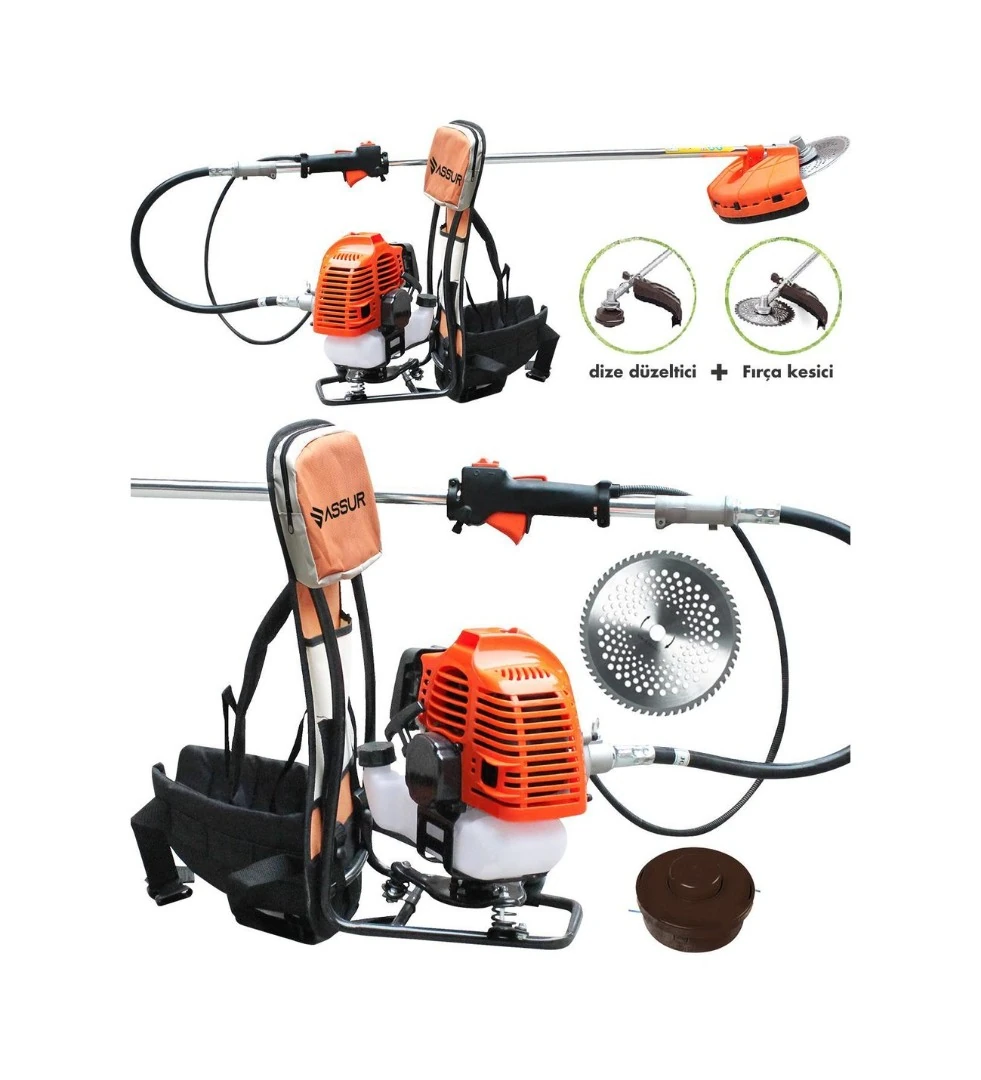 Assur ADN0717 58CC 2 Zamanlı Benzinli Sırt Tırpan Tek Silindirli Sırt Tipi Motorlu Tırpan