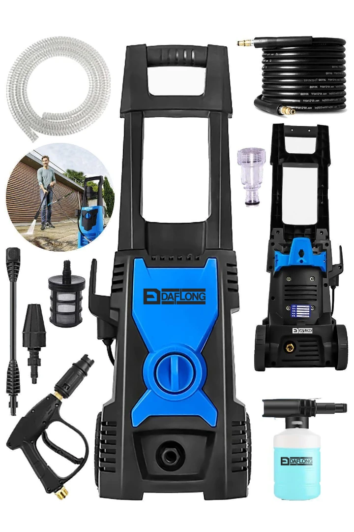 DAFLONG ADN0805 2500W 180 Bar Elektrikli Basınçlı Araç Yıkama Makinesi | 6.5 Litre/Dk Su Debili Oto Yıkama Cihazı