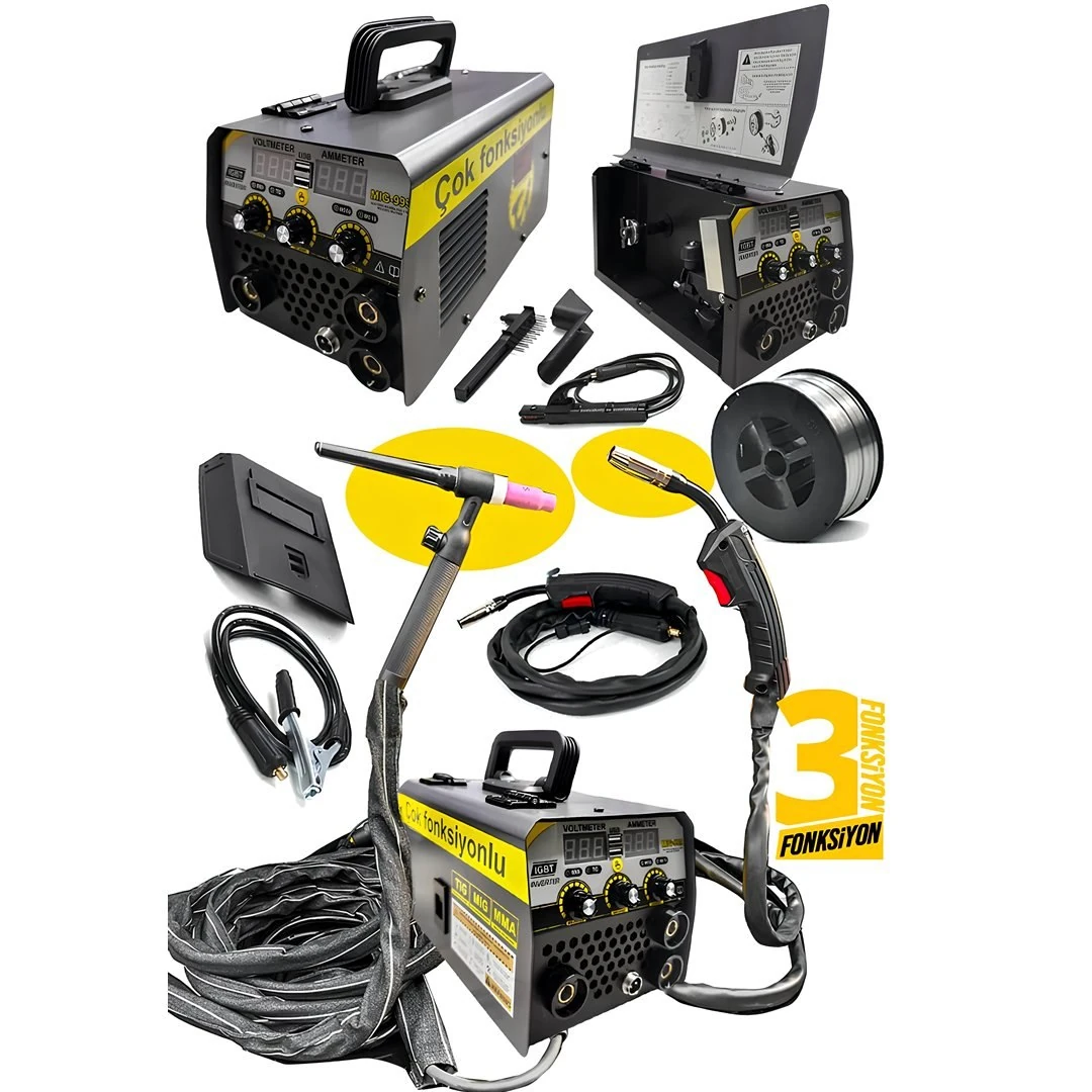 Keyatech ADN0459 3 Modlu Argon Kaynak Makinesi Full Set, TIG MIG Elektrot Uyumlu