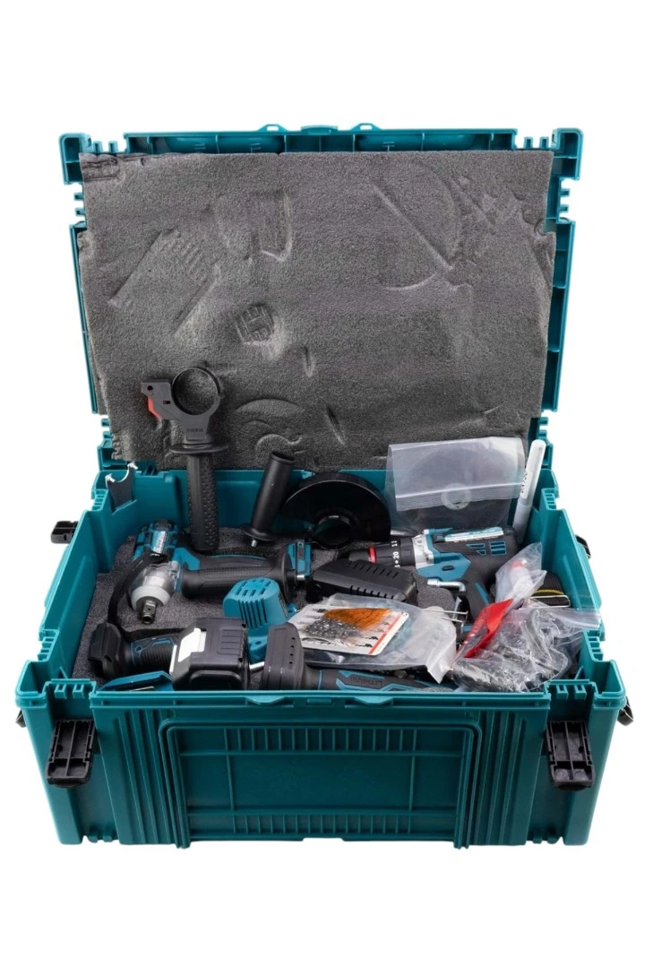 DAWREEK ADN0017 21V Şarjlı Sekizli Set – Matkap, Somun Sıkma, Hilti, Taşlama, Dekupaj, Budama, LED Lamba