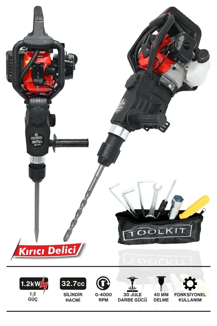 Murcell ADN0362  Benzinli Kırıcı Delici Hilti 30 Joule Darbe, 40 mm Delme