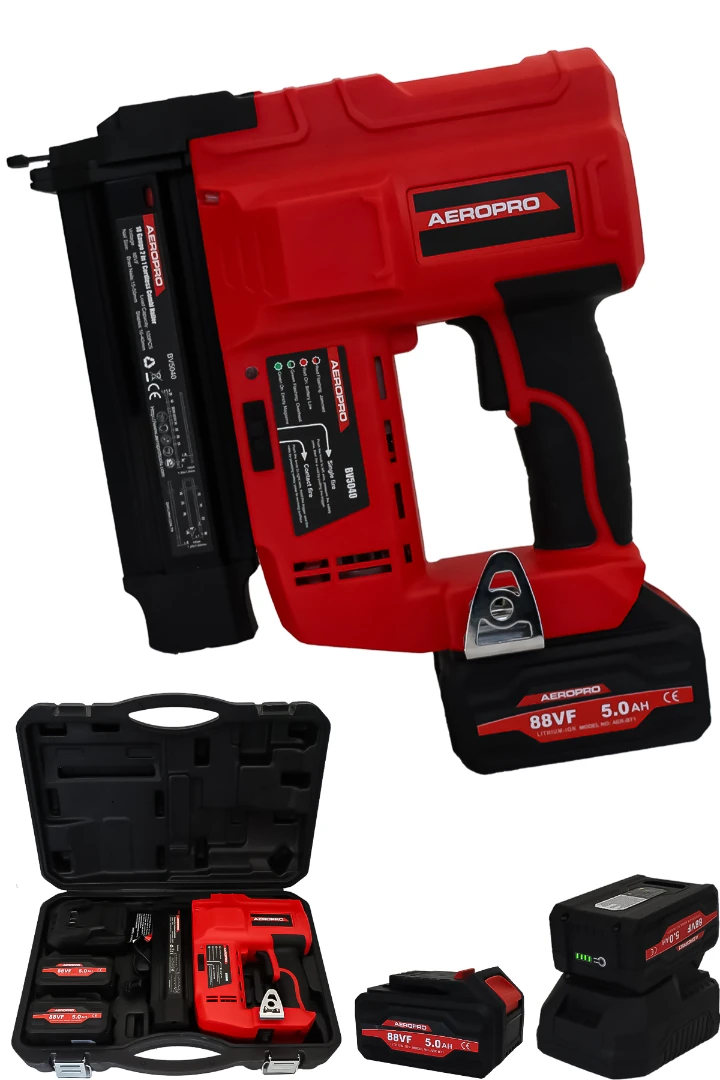 AEROPRO ADN0575 Şarjlı Havalı Zımba Çakma Tabancası 88VF 5Ah Çift Akülü