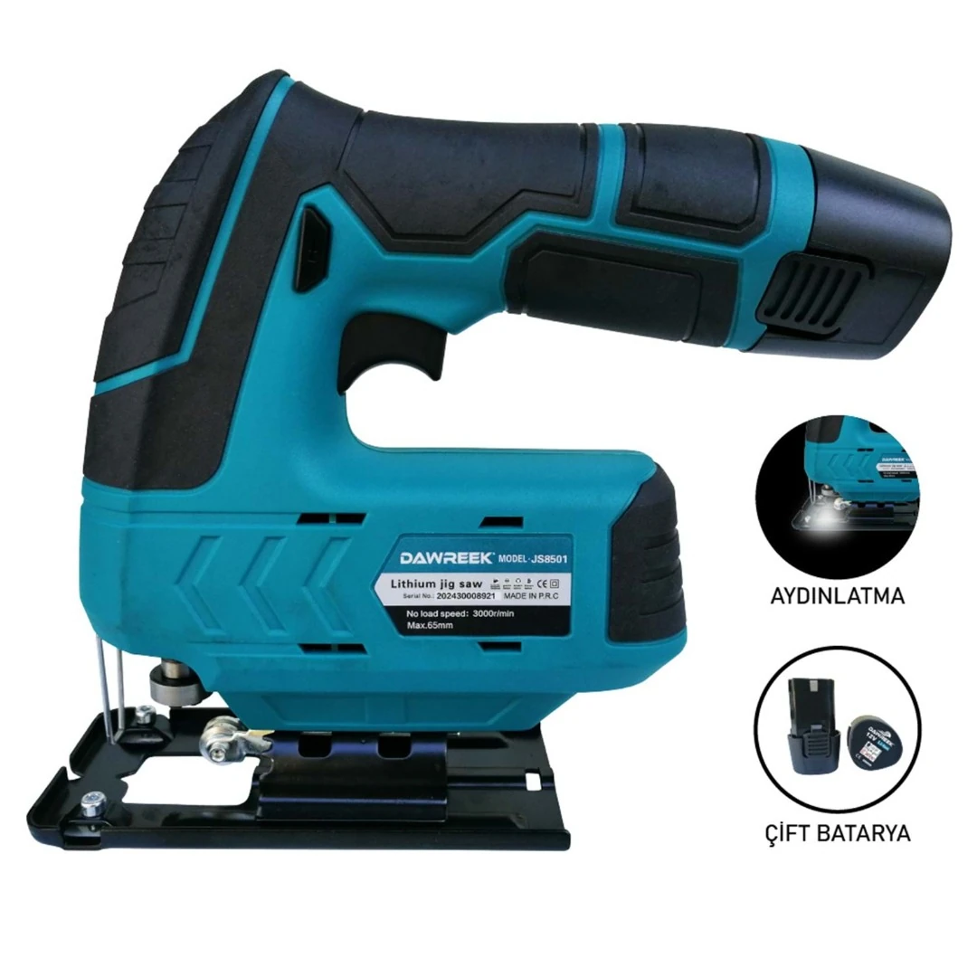 DAWREEK ADN0560 12V 2 Bataryalı 3000RPM 65MM Otomatik Jak Girişli Şarjlı Dekupaj