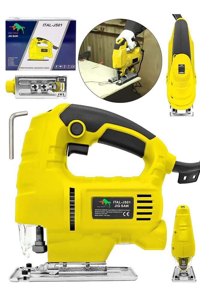 ITALY STYLE ADN0563 750W Elektrikli Dekupaj Testere | Sarı | Ø55mm Kesim | 0-3000RPM | Otomatik Jak Girişli