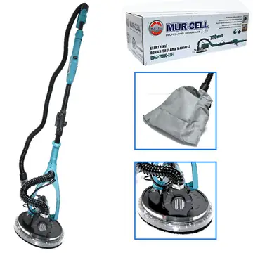Vakumlu Toz Emici Alçı Duvar Zımparalama Makinesi 750W Güçlü Motor LED Işıklı Profesyonel Tavan Duvar Zımparası Mur-Cell Seri