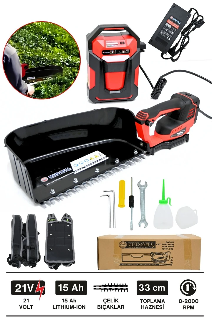 MUR-CELL ADN0605 Şarjlı Çay Biçme Makinesi Yüksek Performanslı Dayanıklı Çay Toplama Cihazı