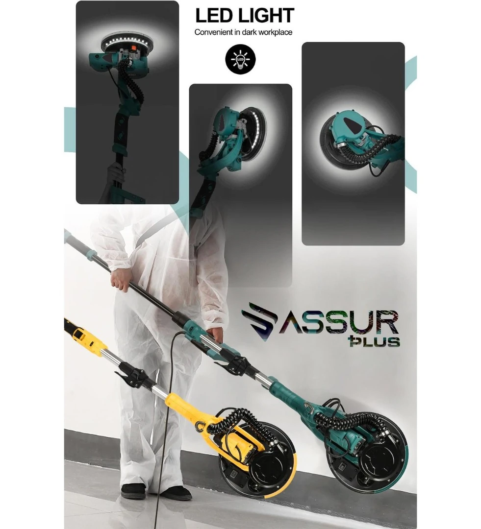 ASSUR ADN0653 850W Ø225mm Profesyonel Elektrikli Alçı Zımpara Makinesi