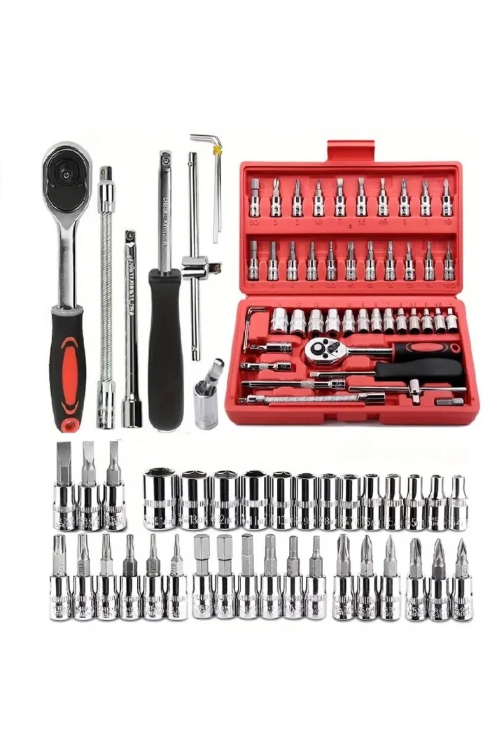 ADDEN ADN0906 46 Parça 1/4 Lokma Takımı – Profesyonel Bits ve Uzatma Seti