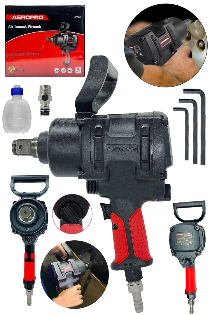AERO PRO ADN0209 1600Nm Havalı Torklu Bijon Sökme Anahtarı 1 Inç ve 34 Inç Uyumlu