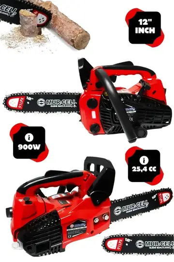 Mini Benzinli Ağaç Kesme Testeresi 25cc Motor Gücü 1.1 kW Dal Budama Motoru 12" 29cm Pala Ergonomik Hafif Hobi Tipi Hızar Makinesi