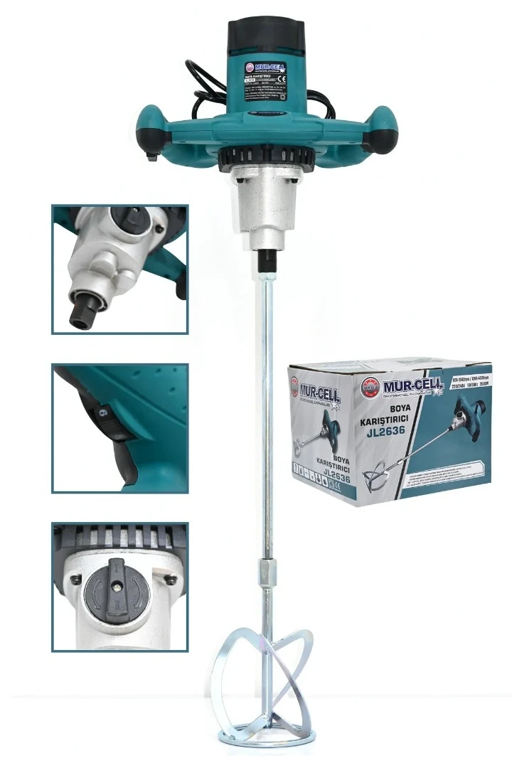 Mur-Cell ADN0654 1800W Elektrikli Harç ve Boya Karıştırıcı Mikser 6 Kademe Devir Ayarlı 120 mm