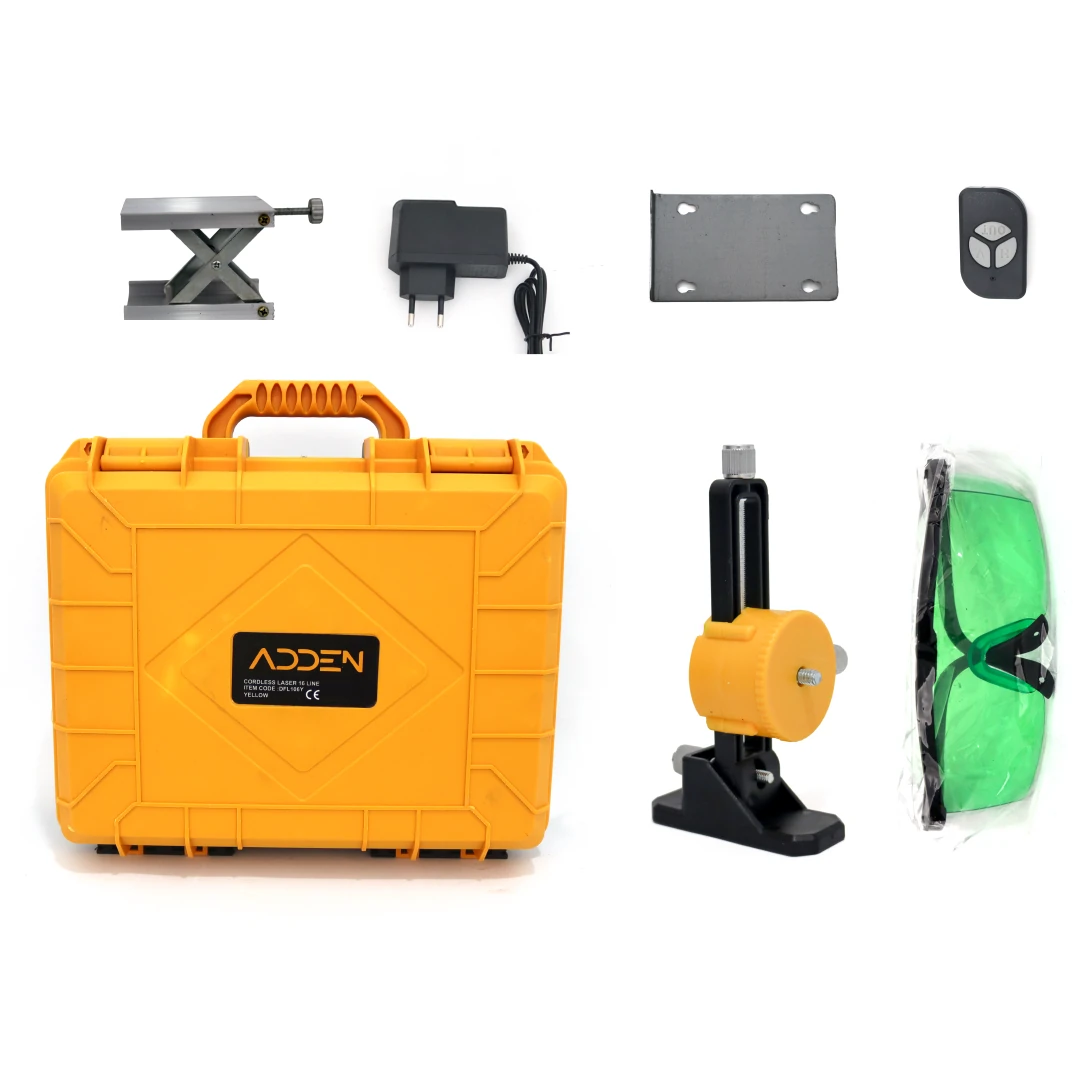 ADDEN ADN-LT-0003 Profesyonel 16 Yönlü Lazer Terazi | 2 Batarya + Tripod + Sehpa + Gözlük + Kumanda Setli