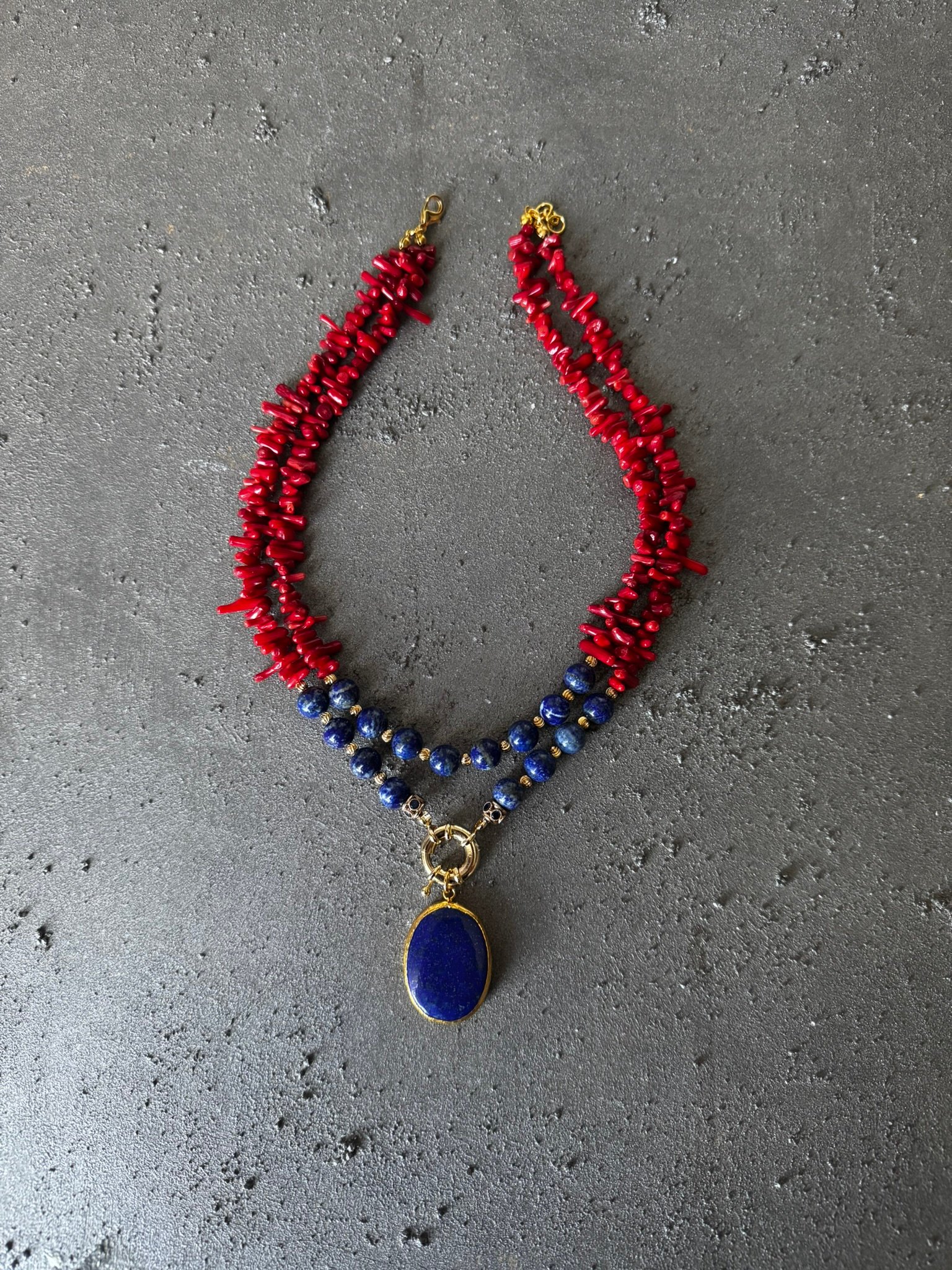 Mercan Lapis Lazuli Kolye