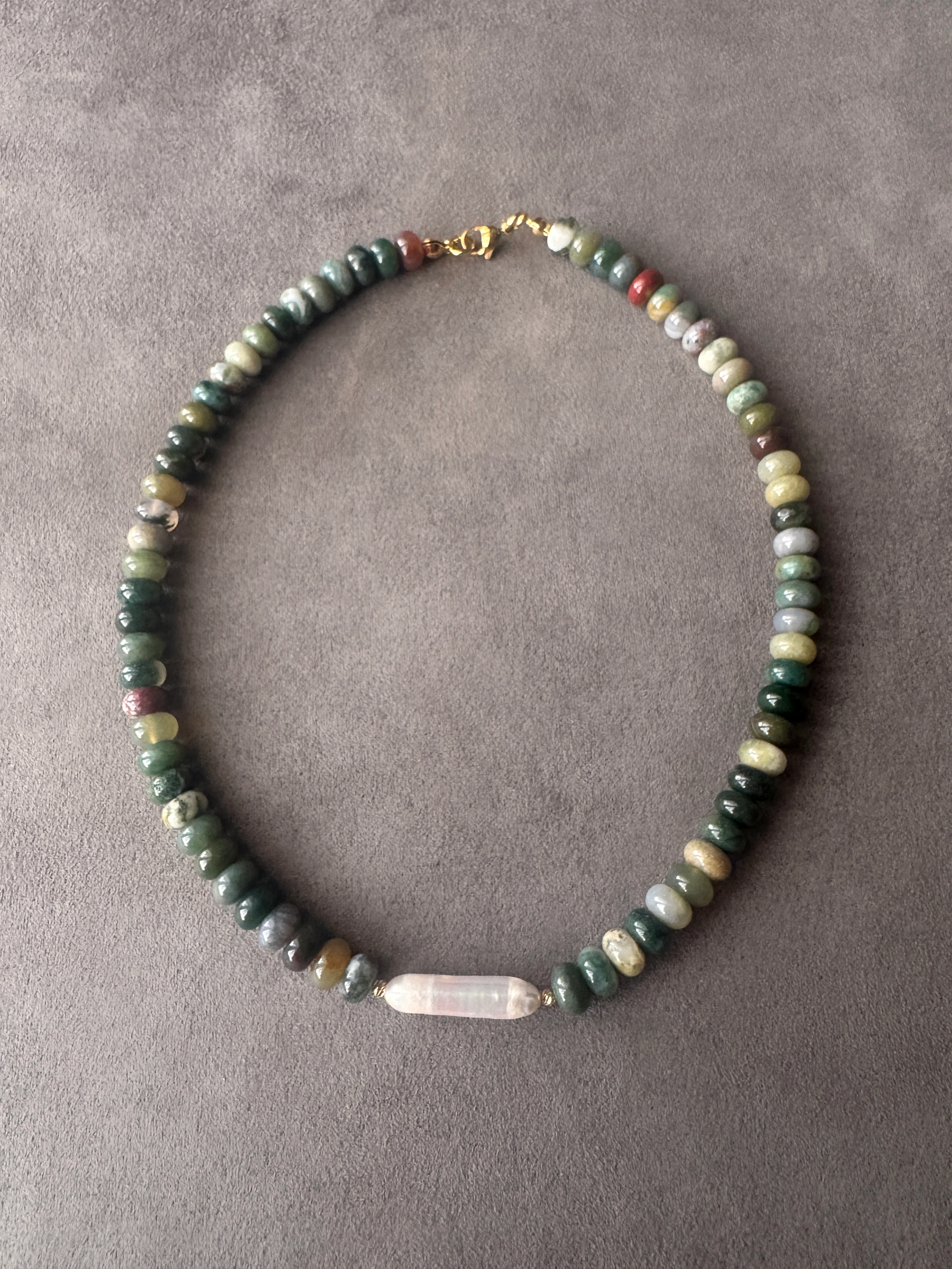 Hint Akik ve Barok İnci Kolye