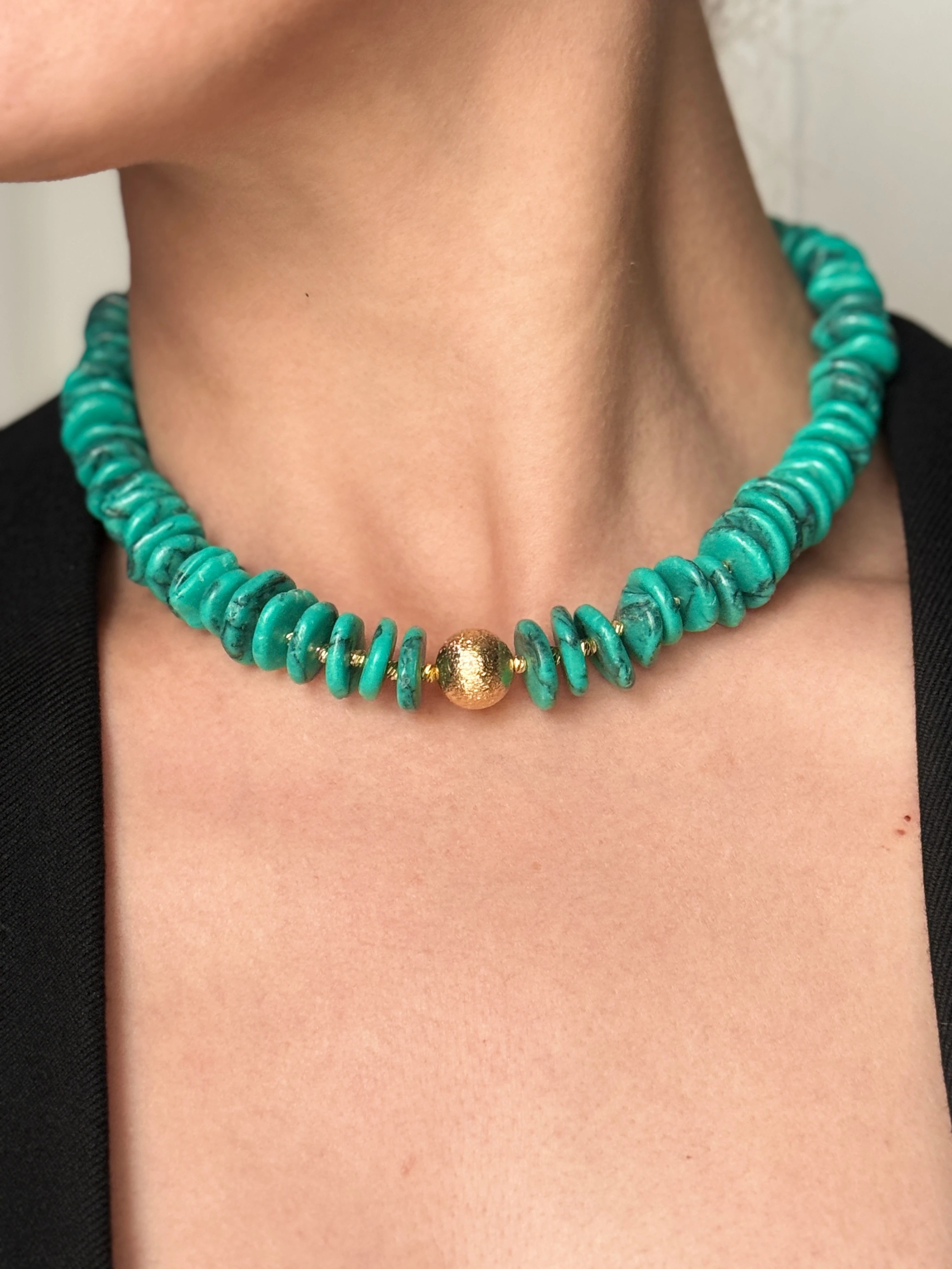 Turkuaz Choker Kolye