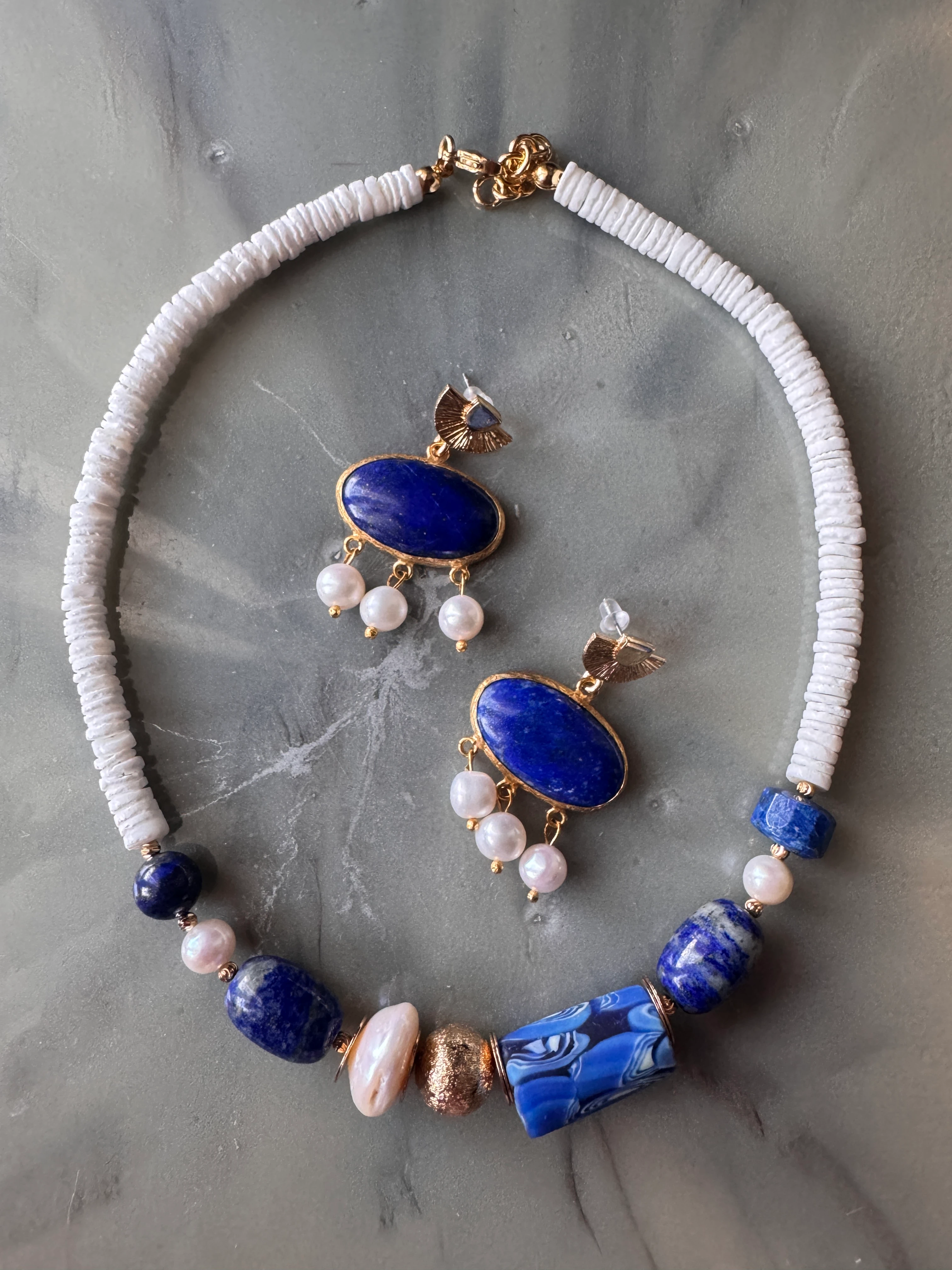 Lapis Lazuli Gana Boncuk Kolye