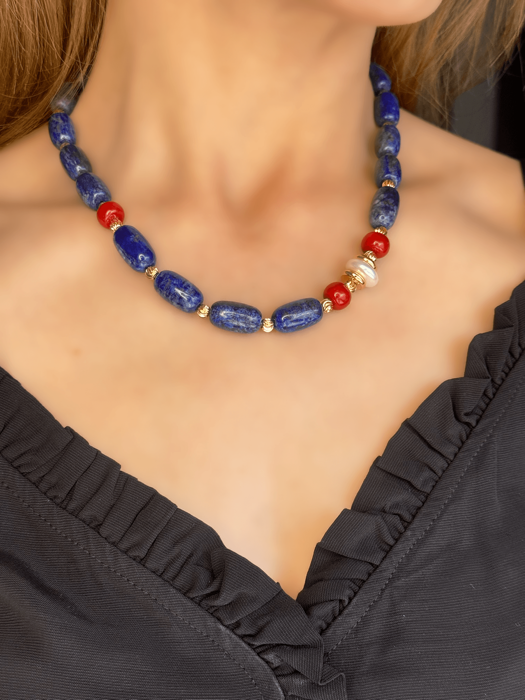 Lapis Lazuli Mercan Kolye