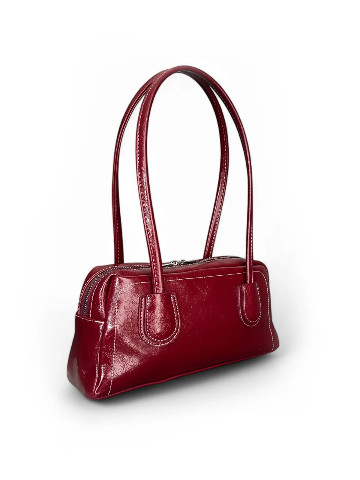 Kadın Fermuarlı Dikiş Detaylı Omuz Çantası - LUNA