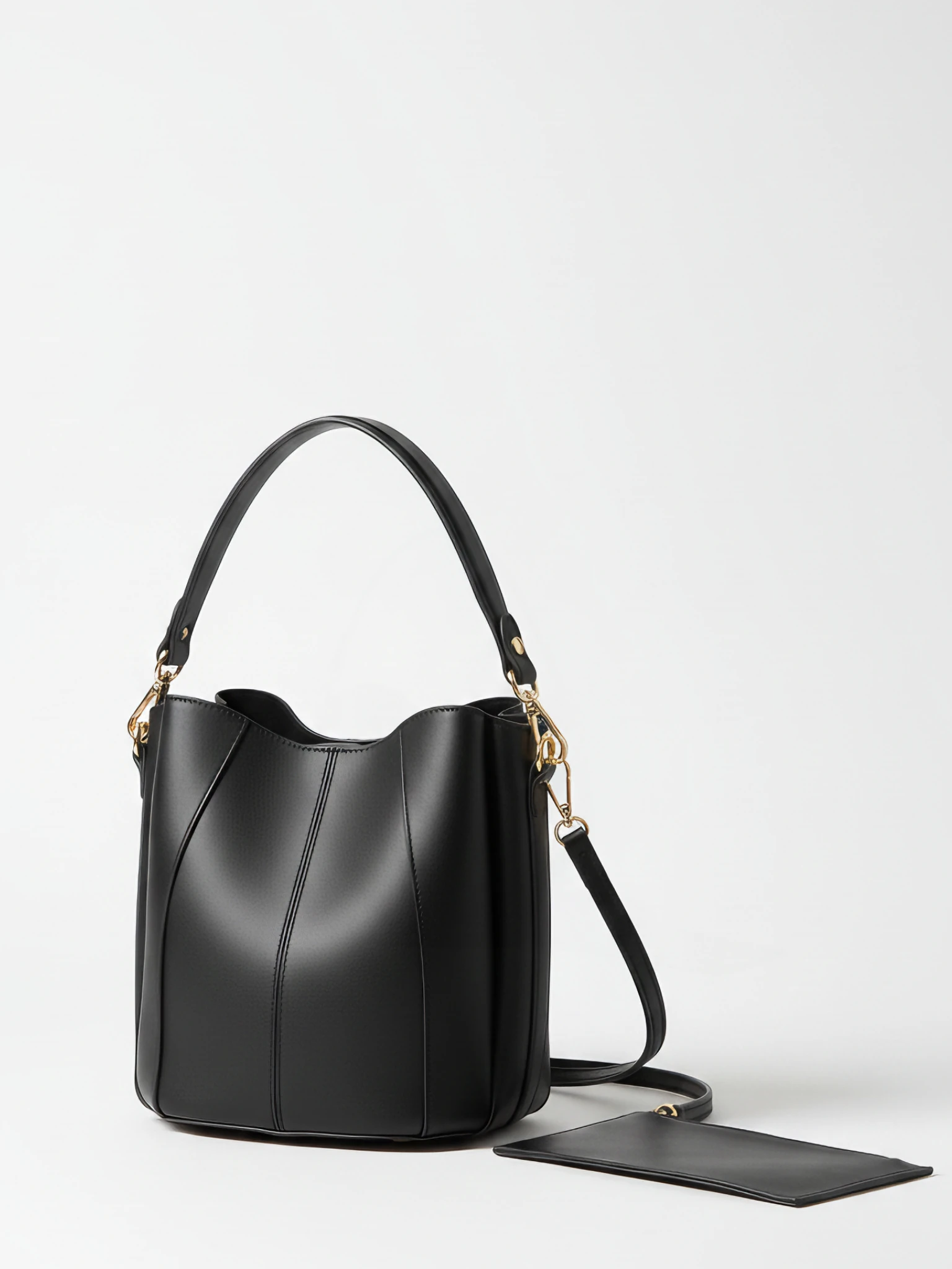 Kadın Çıtçıt Kapamalı El Ve Omuz Çantası - Puka - SİYAH