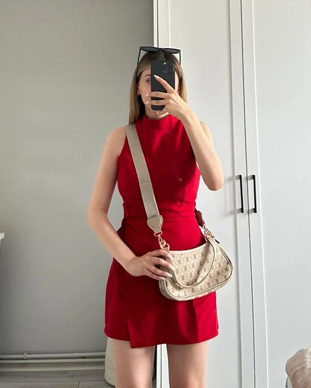 Kadın Desenli Çapraz Askılı El Ve Omuz Çantası - PERA