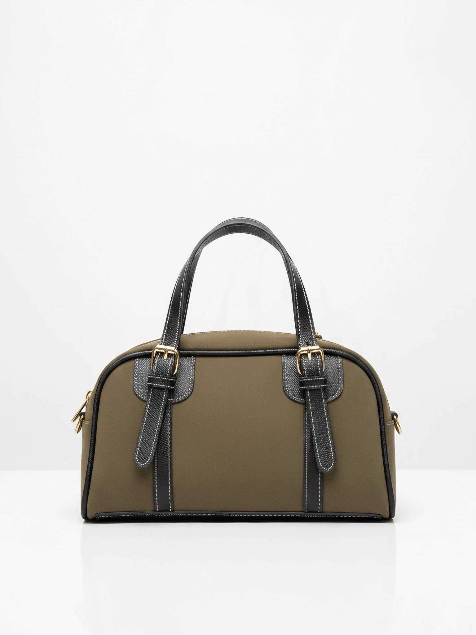 Kadın Kemer Detaylı Süet El Ve Omuz Çantası - Clara - HAKİ