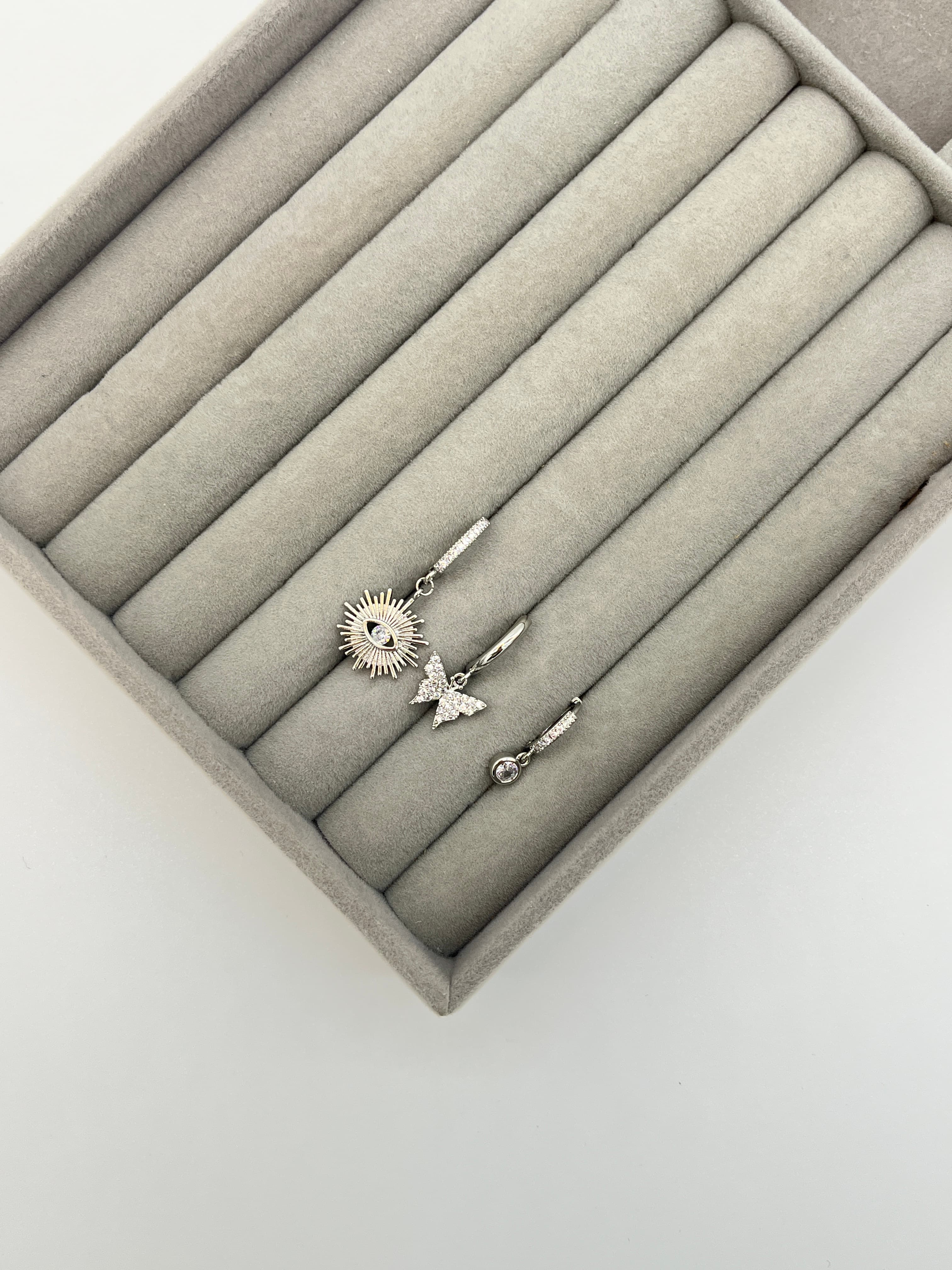 3'lü gümüş set küpe - SILVER