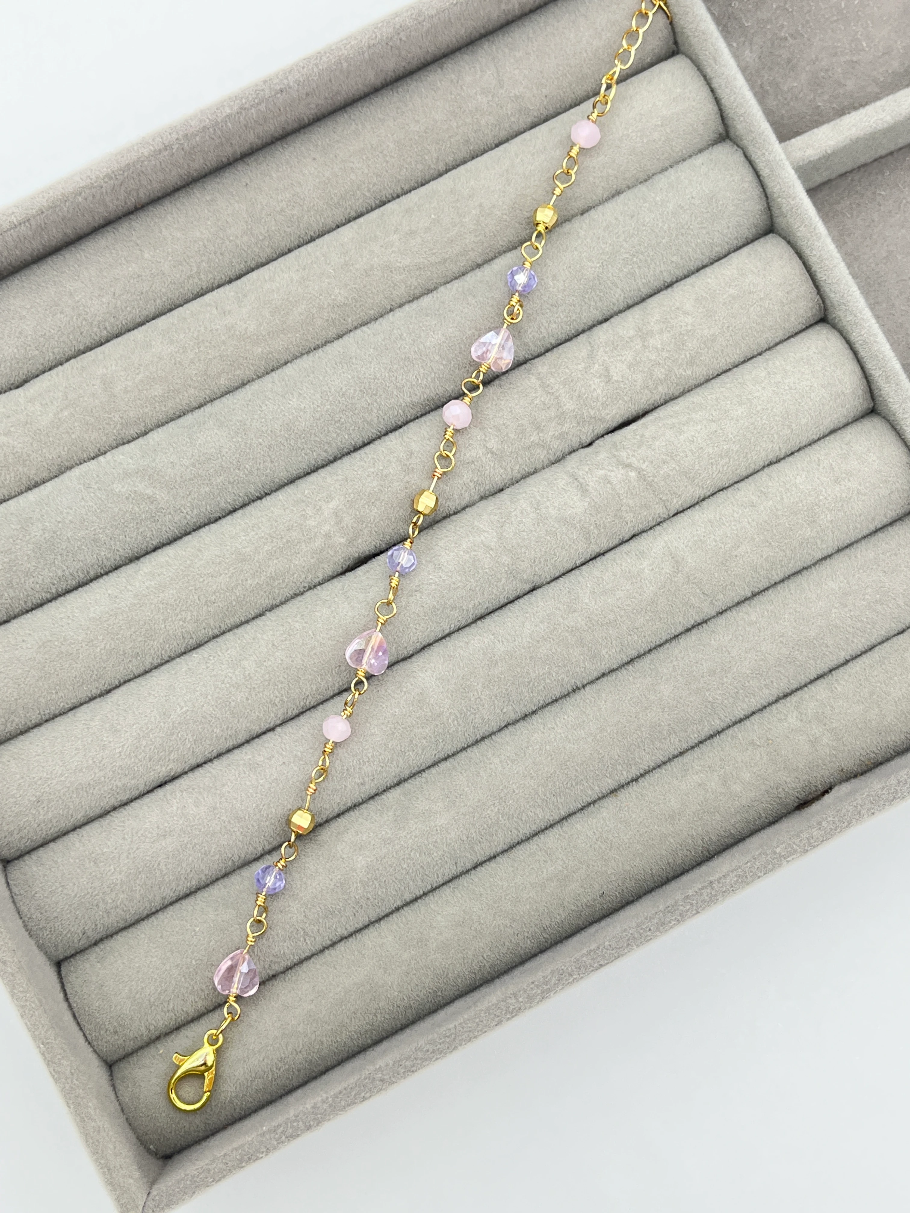 Kalp Taşlı Bileklik - GOLD