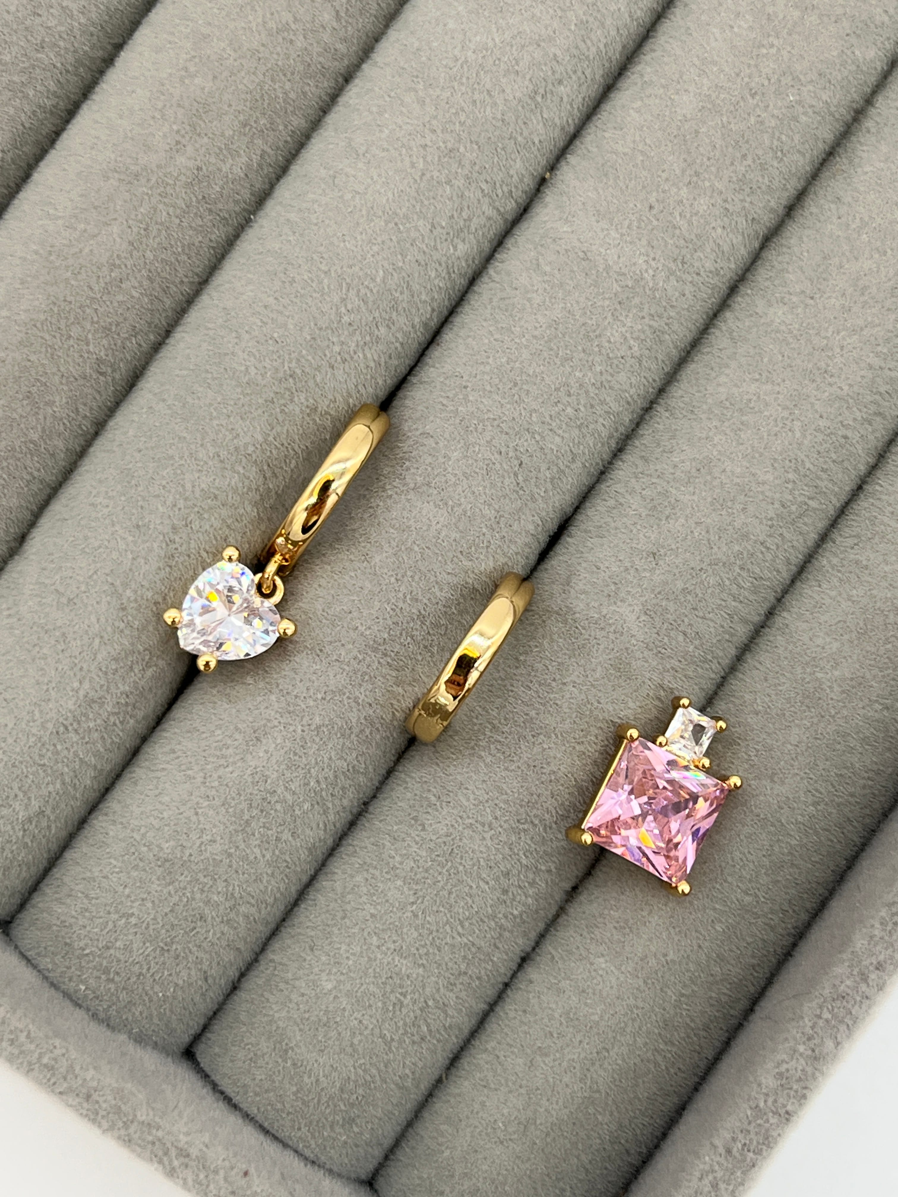 3'lü gold küpe set - GOLD