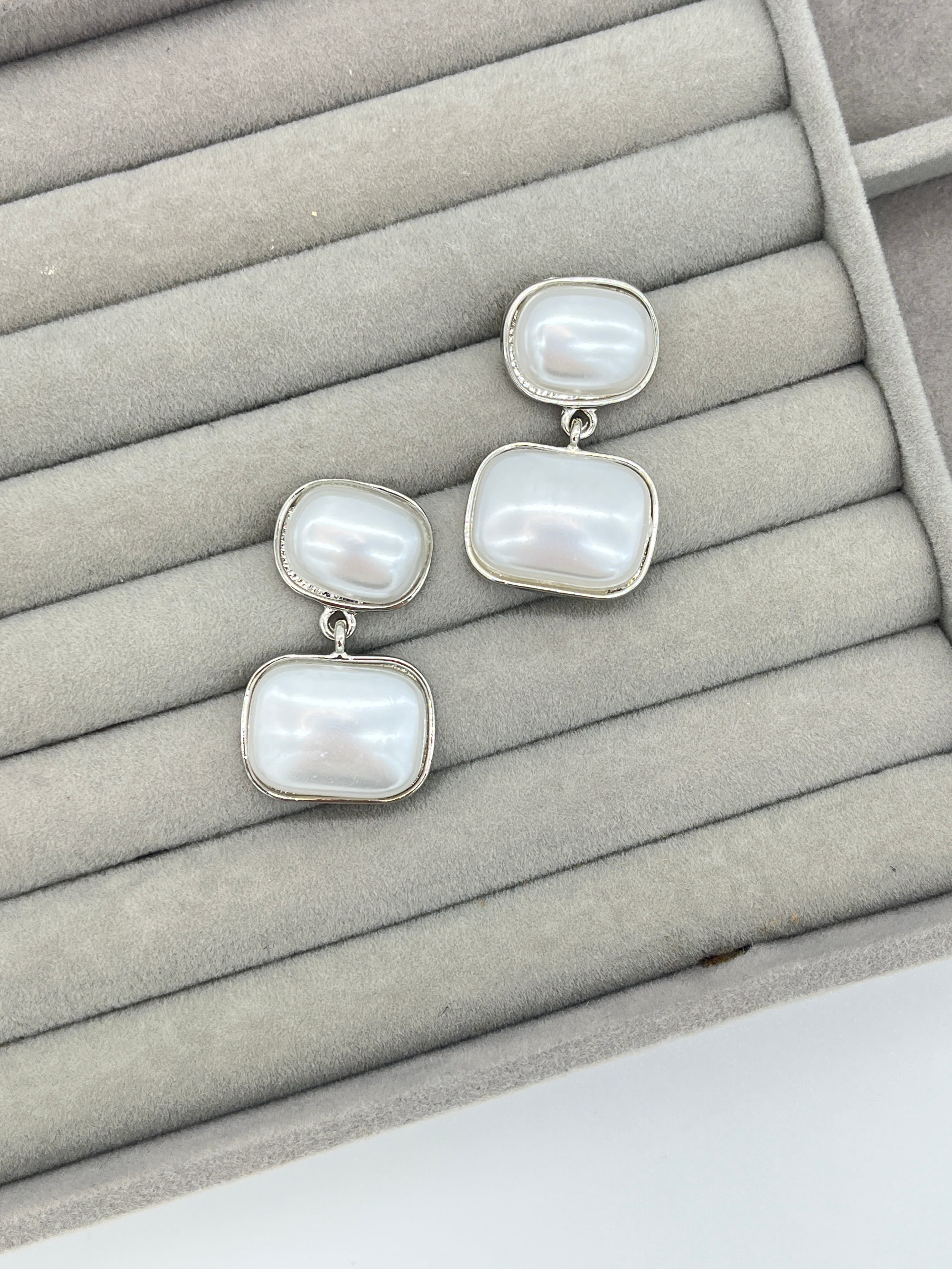 Sallantılı inci küpe - SILVER