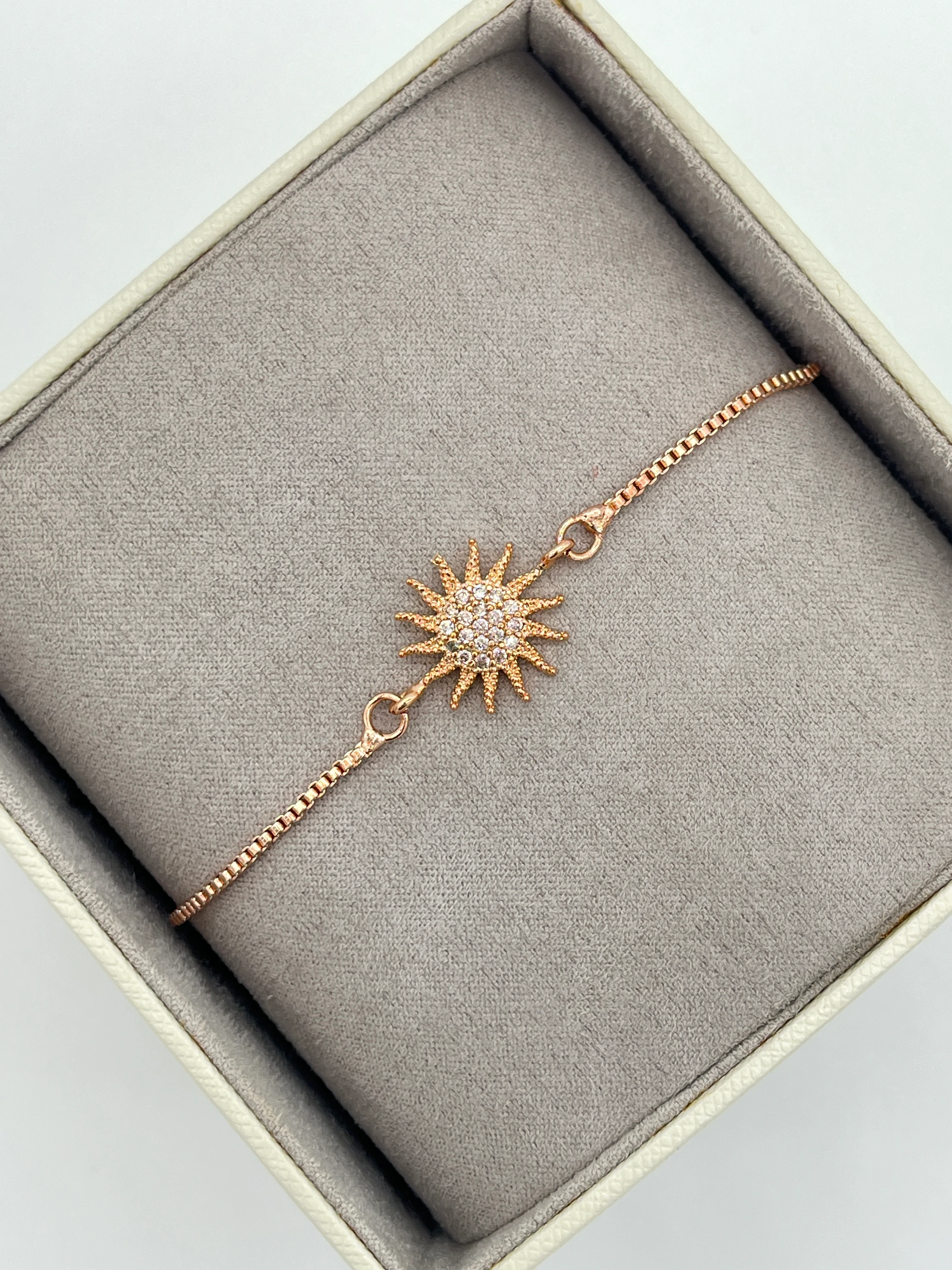 Taşlı Güneş Bileklik - GOLD ROSE