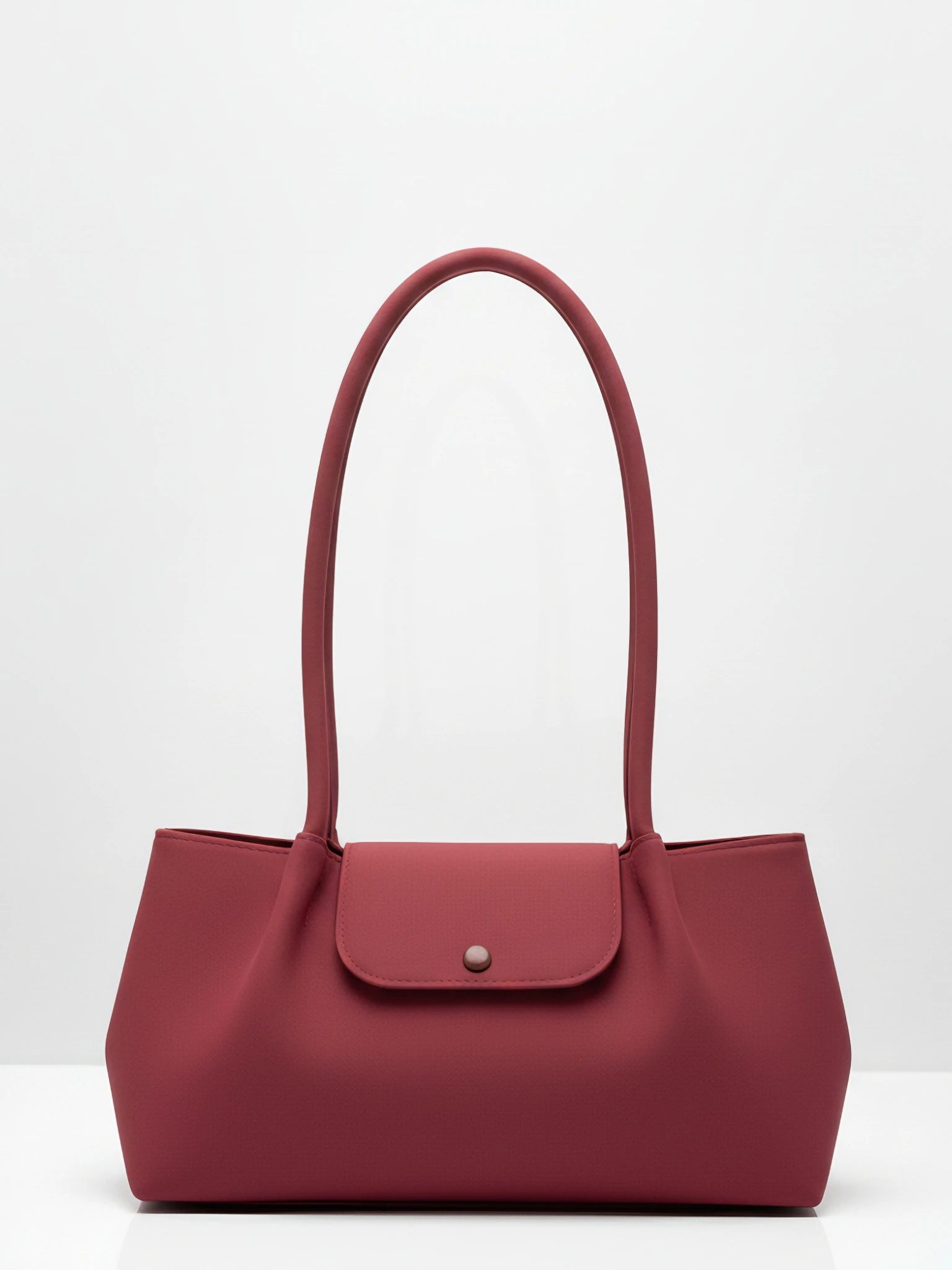 Kadın Çıtçıt Kapaklı Uzun askılı Süet Omuz Çantası - Mono - BORDO