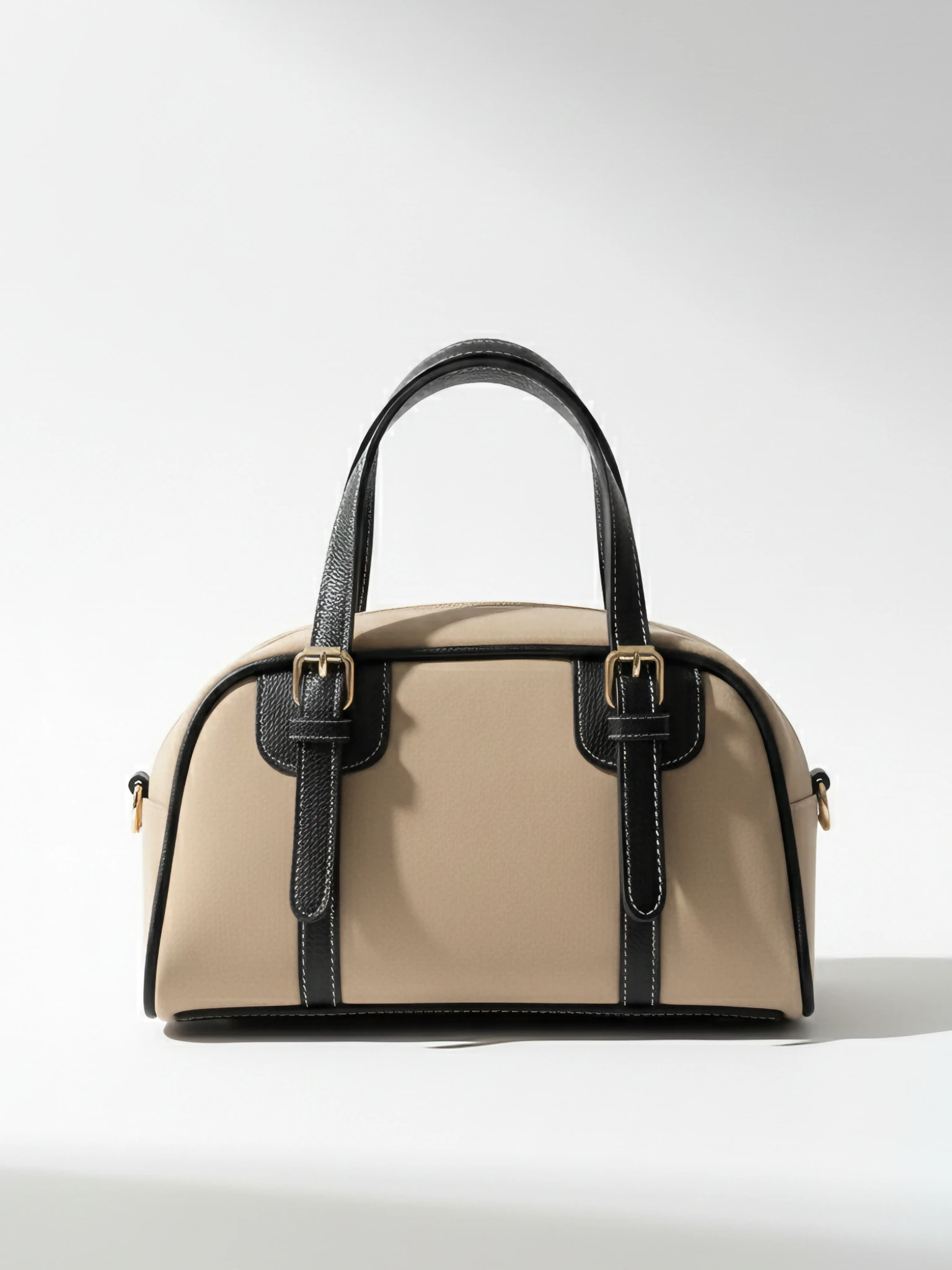 Kadın Kemer Detaylı Süet El Ve Omuz Çantası - Clara - VİZON