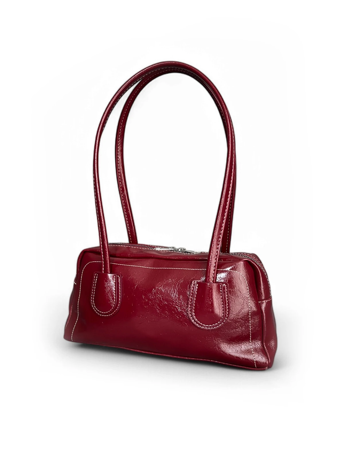 Kadın Fermuarlı Dikiş Detaylı Omuz Çantası - LUNA