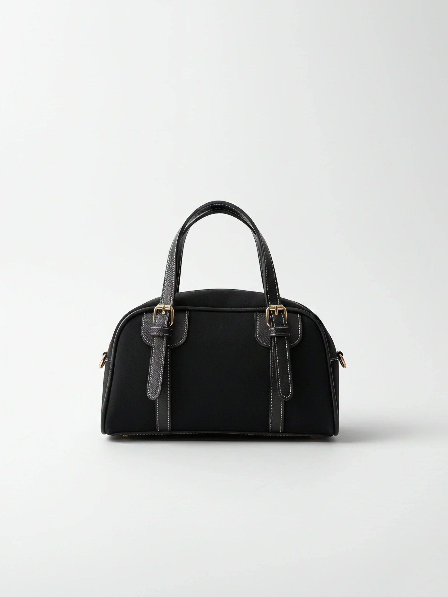 Kadın Kemer Detaylı Süet El Ve Omuz Çantası - Clara - SİYAH