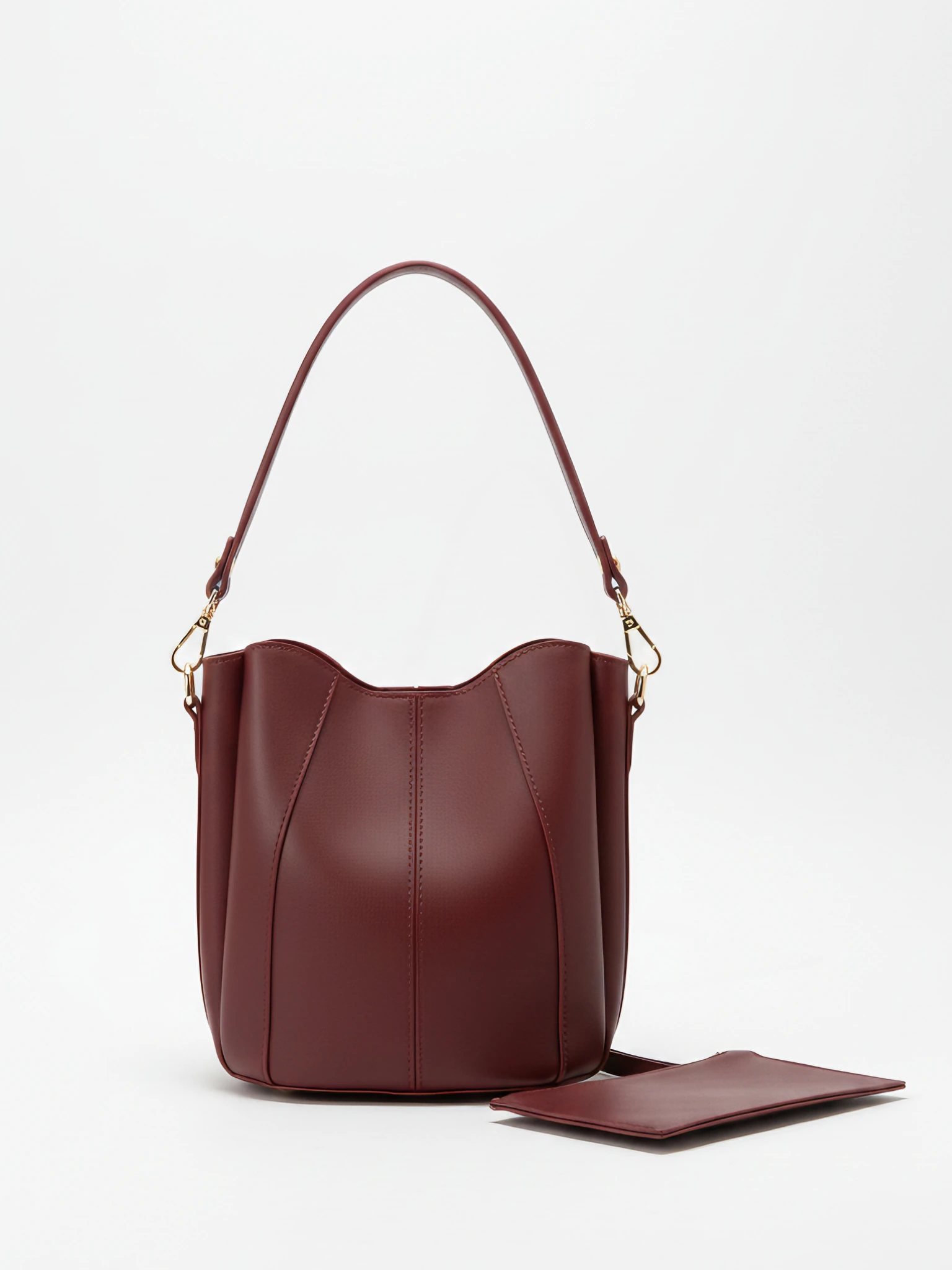 Kadın Çıtçıt Kapamalı El Ve Omuz Çantası - Puka - BORDO