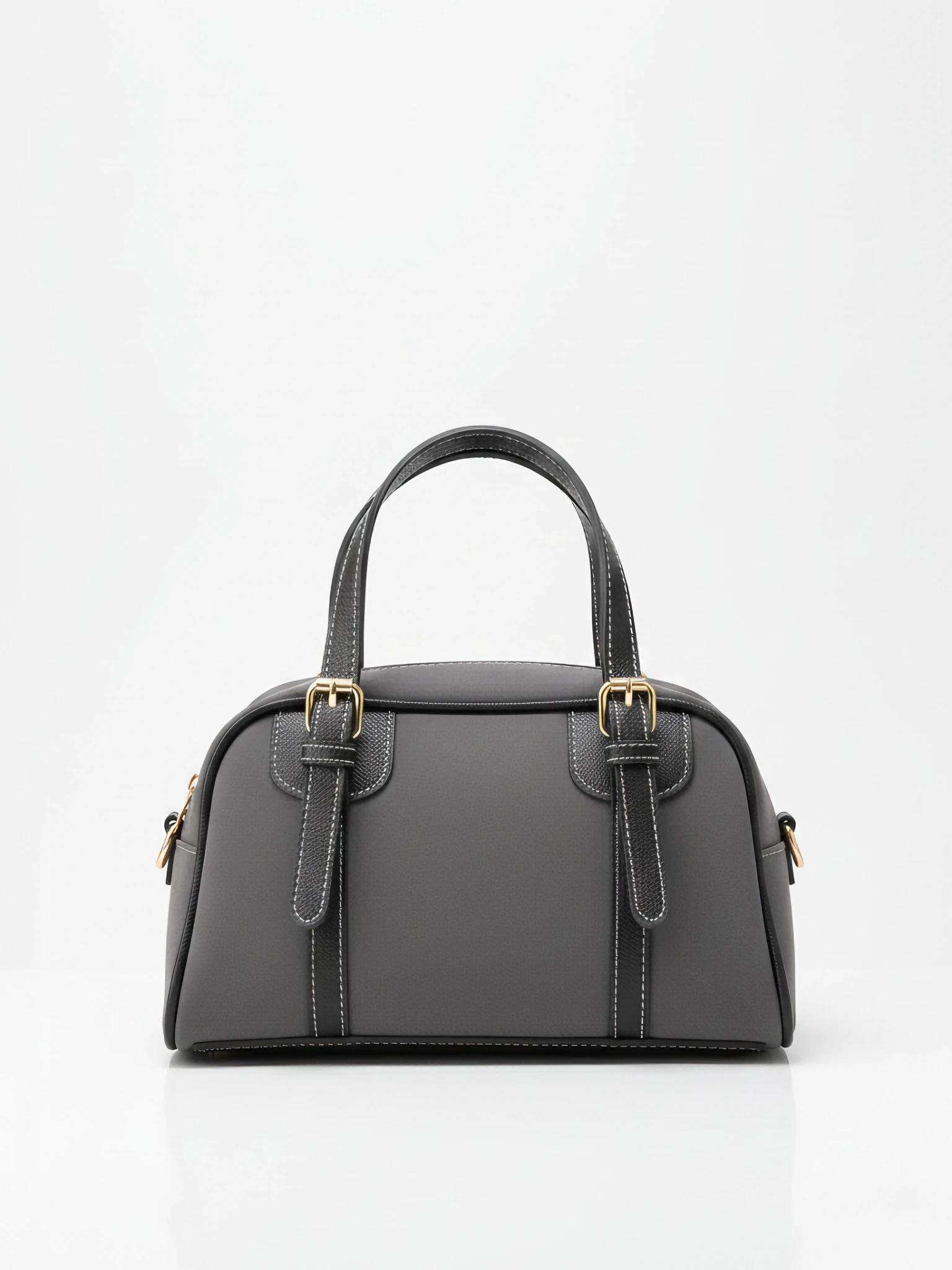 Kadın Kemer Detaylı Süet El Ve Omuz Çantası - Clara - GRİ