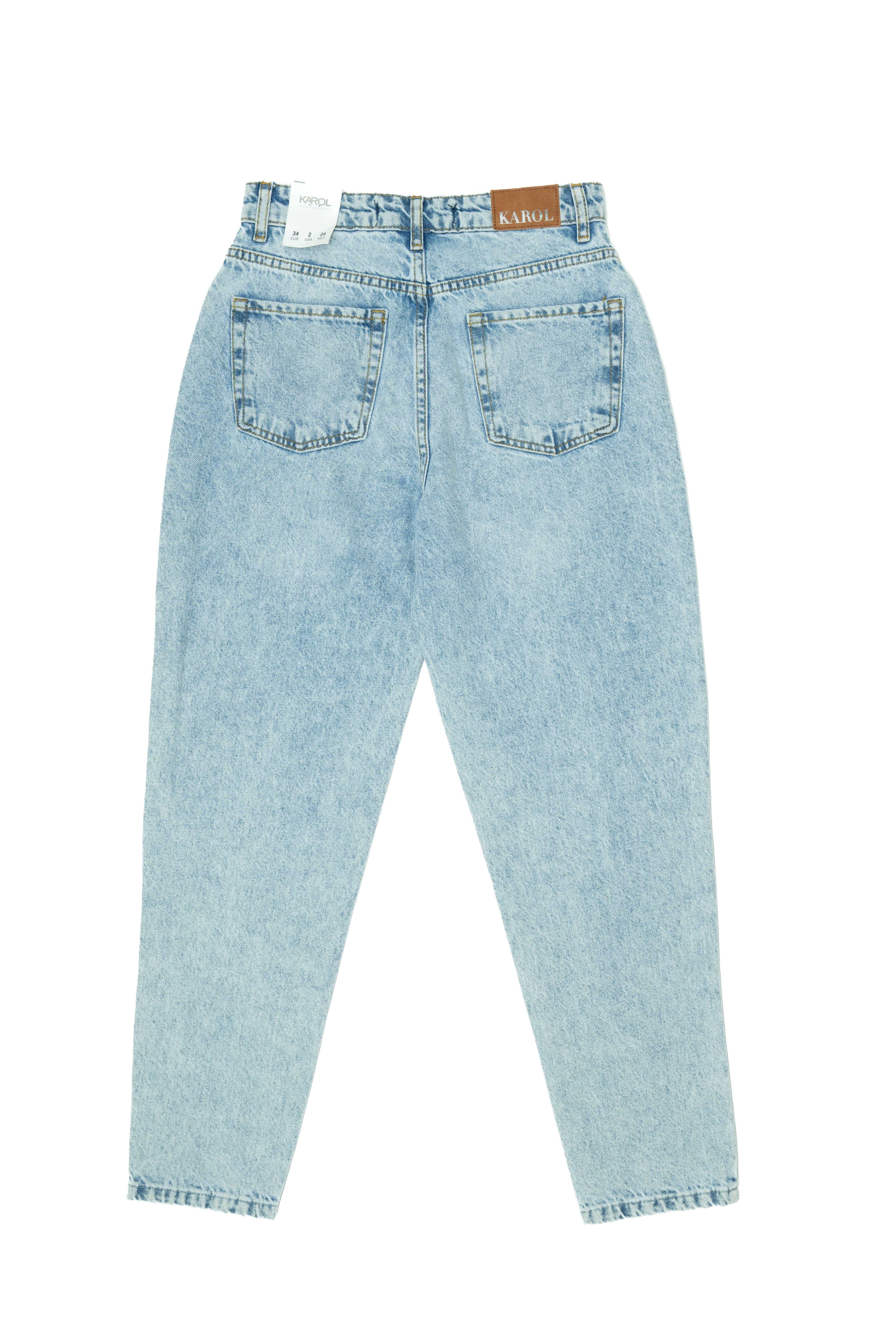 MOM FİT BUZ MAVİSİ JEANS