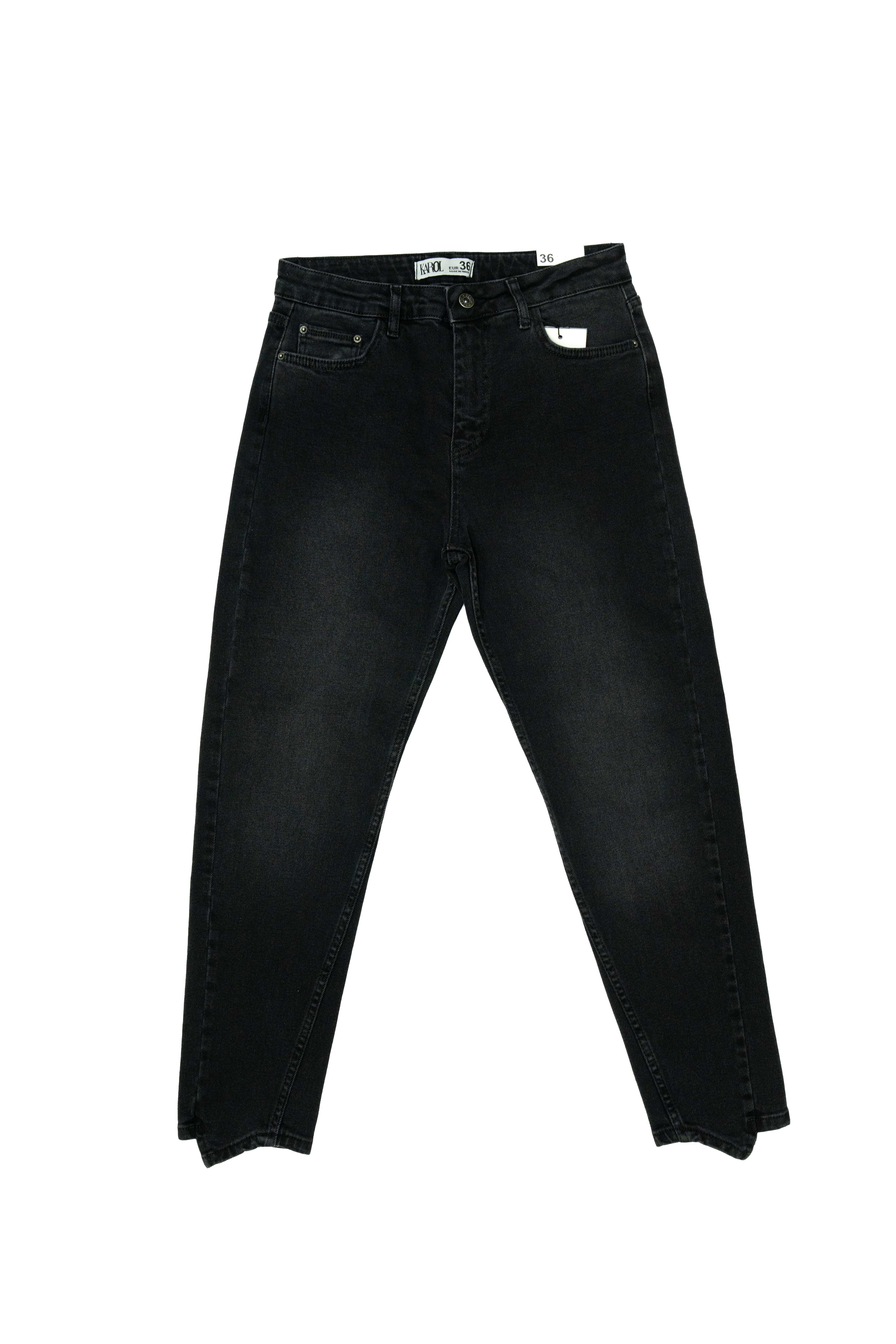 MOM FİT JEANS (PAÇA DETAYLI )