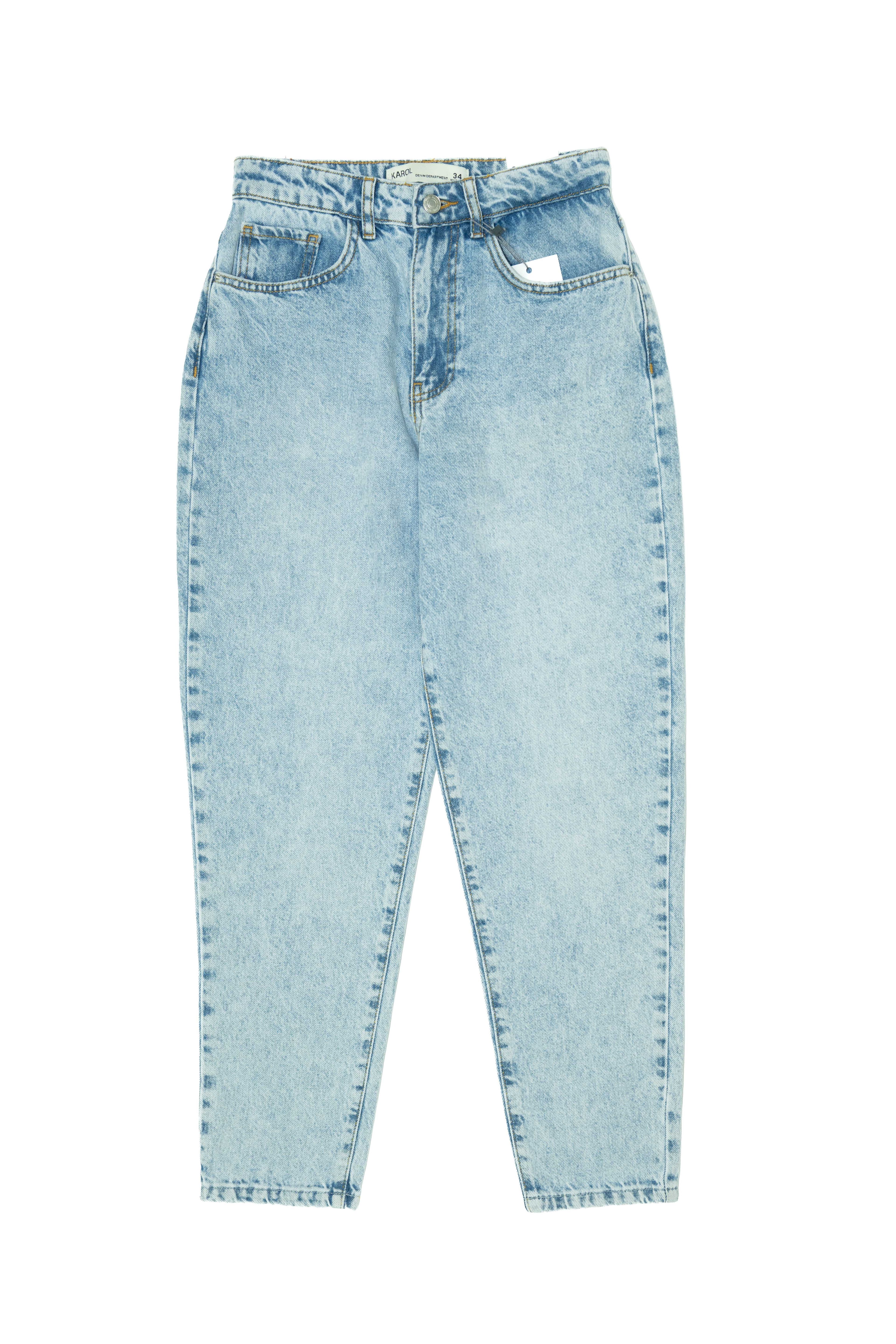 MOM FİT BUZ MAVİSİ JEANS