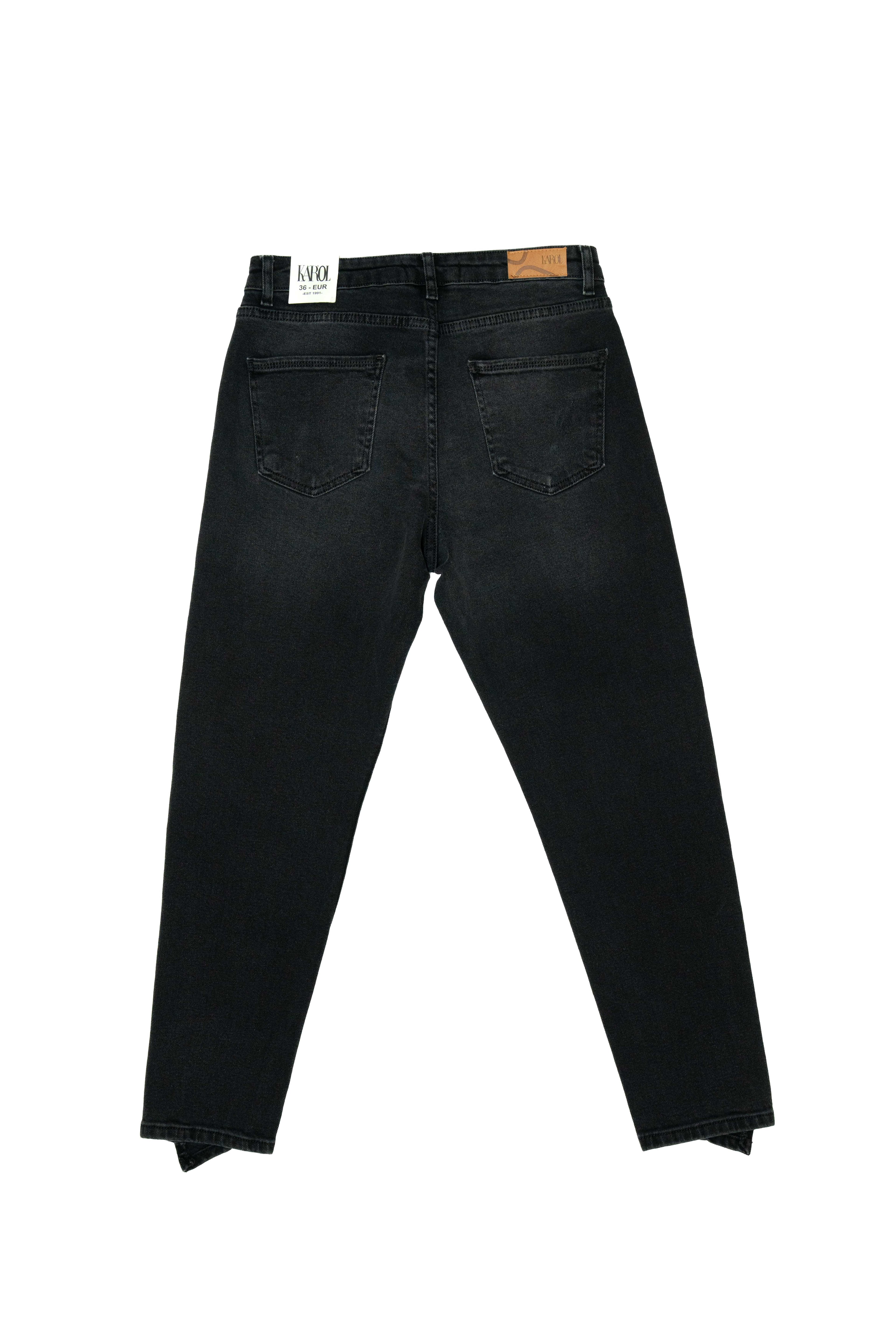 MOM FİT JEANS (PAÇA DETAYLI )