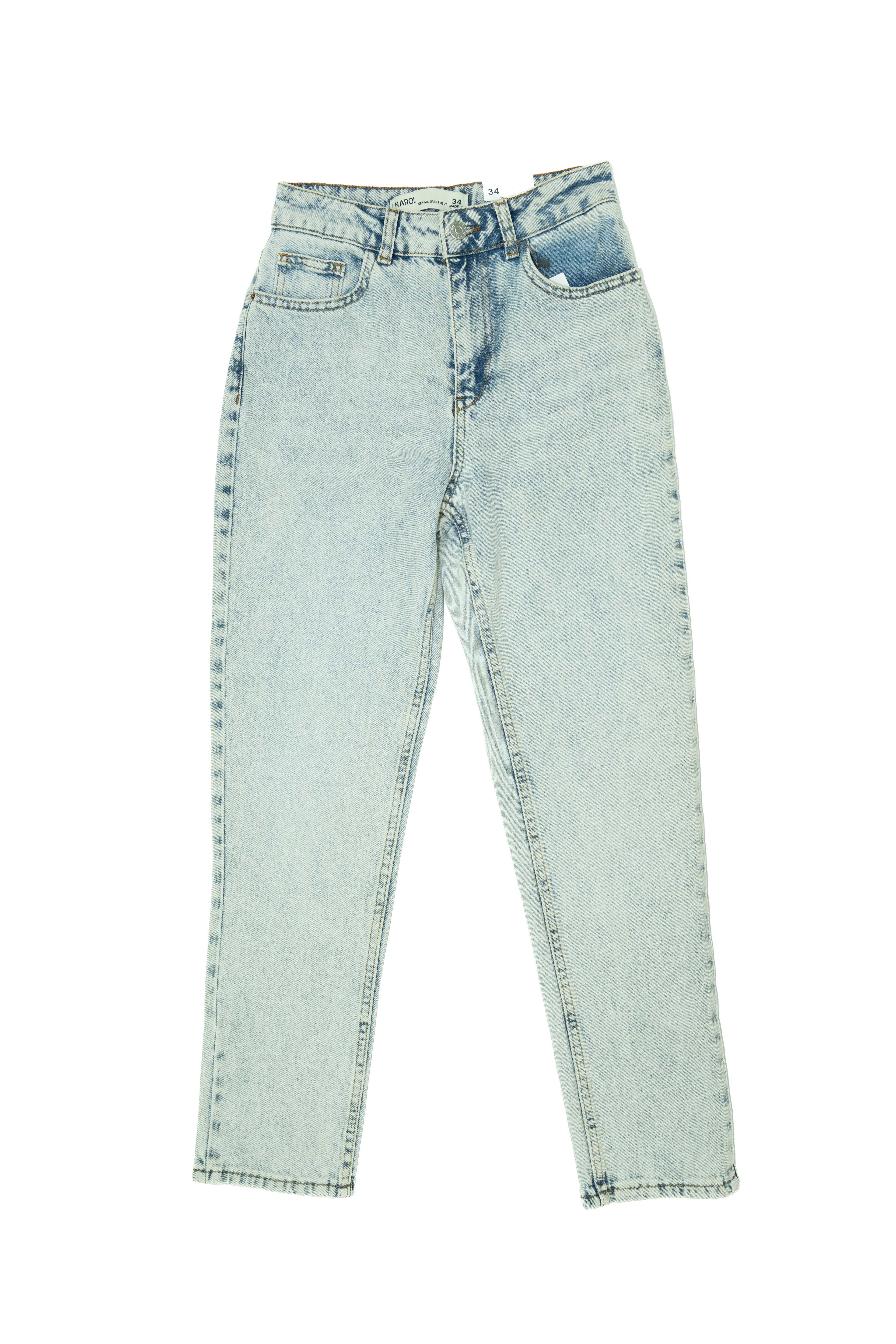 MOM FİT YIKAMALI JEANS