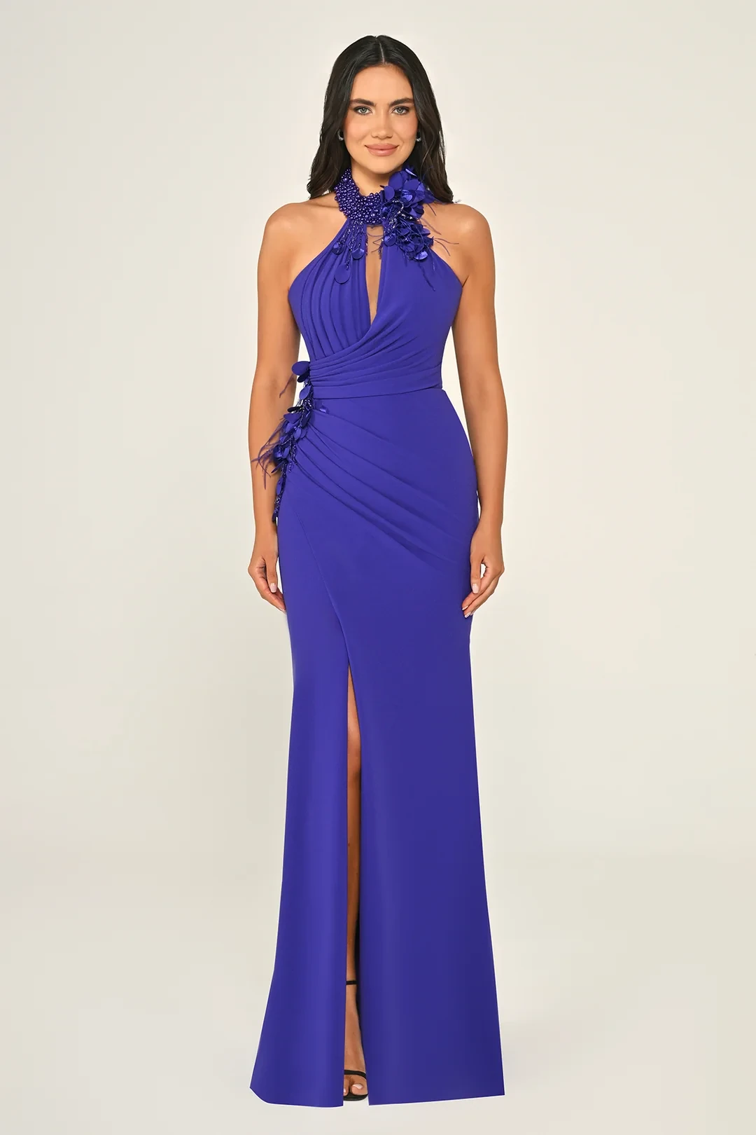 Taş ve Aksesuarlı Şık Abiye Elbise