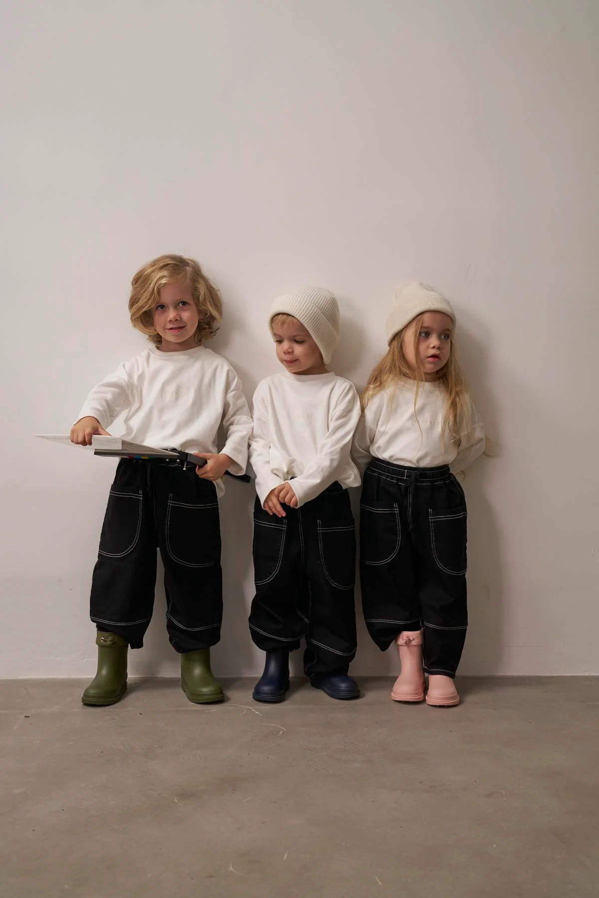 Siyah Cep Detaylı Unisex Kot Pantolon