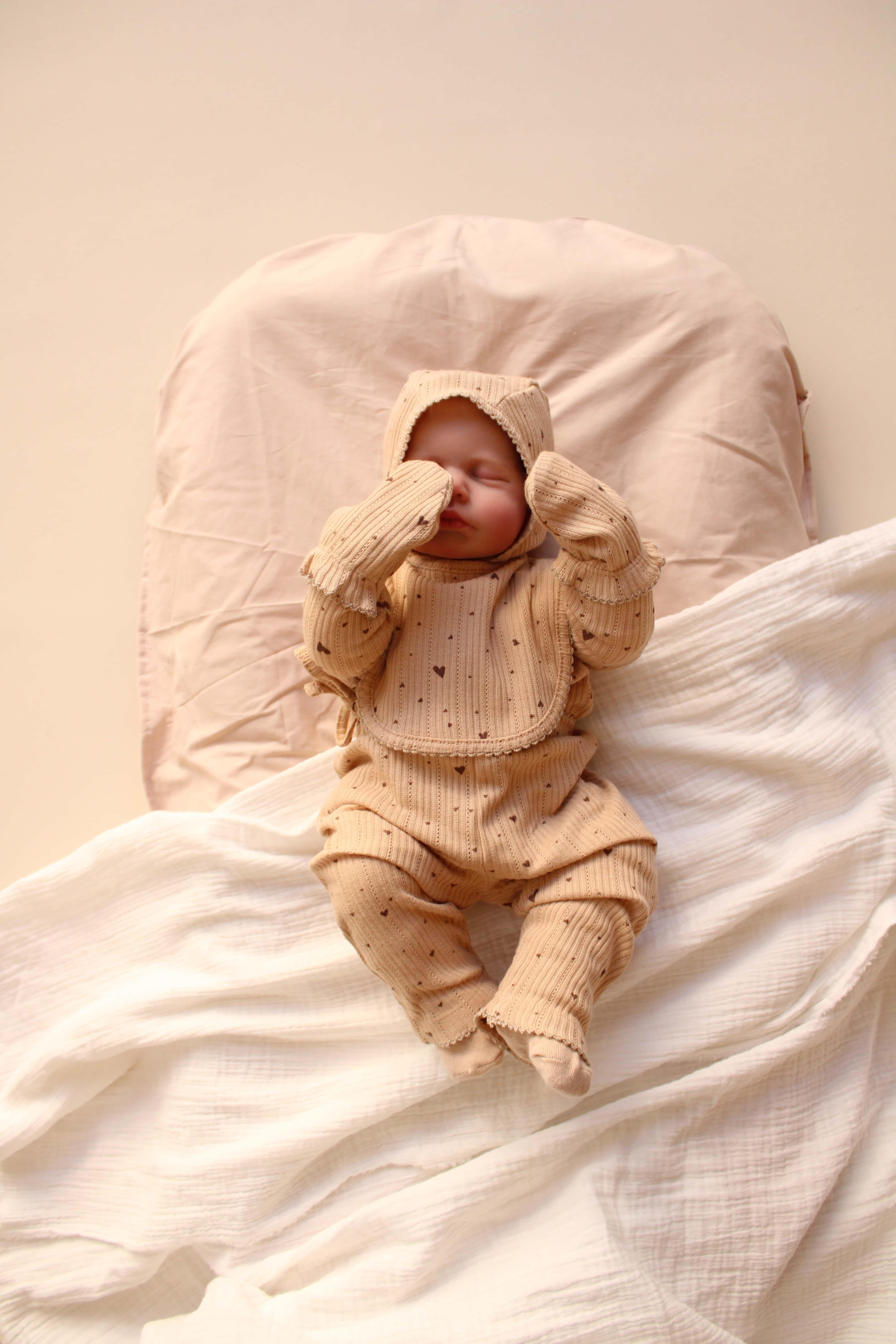 5li Kruvaze Yenidoğan Set Kalp Baskılı