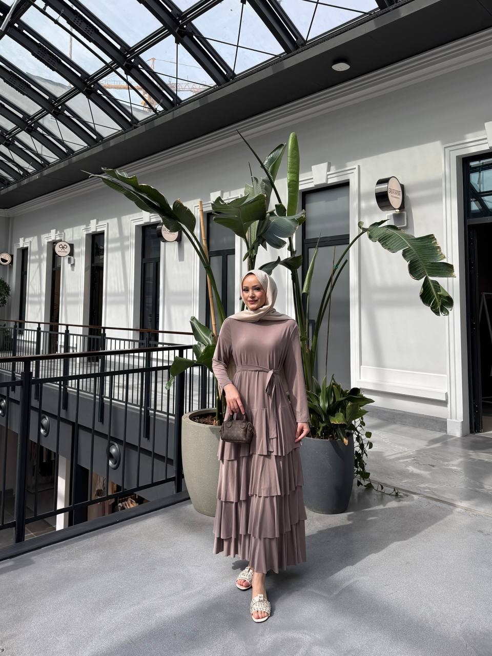 KAT KAT ELBİSE - Vizon