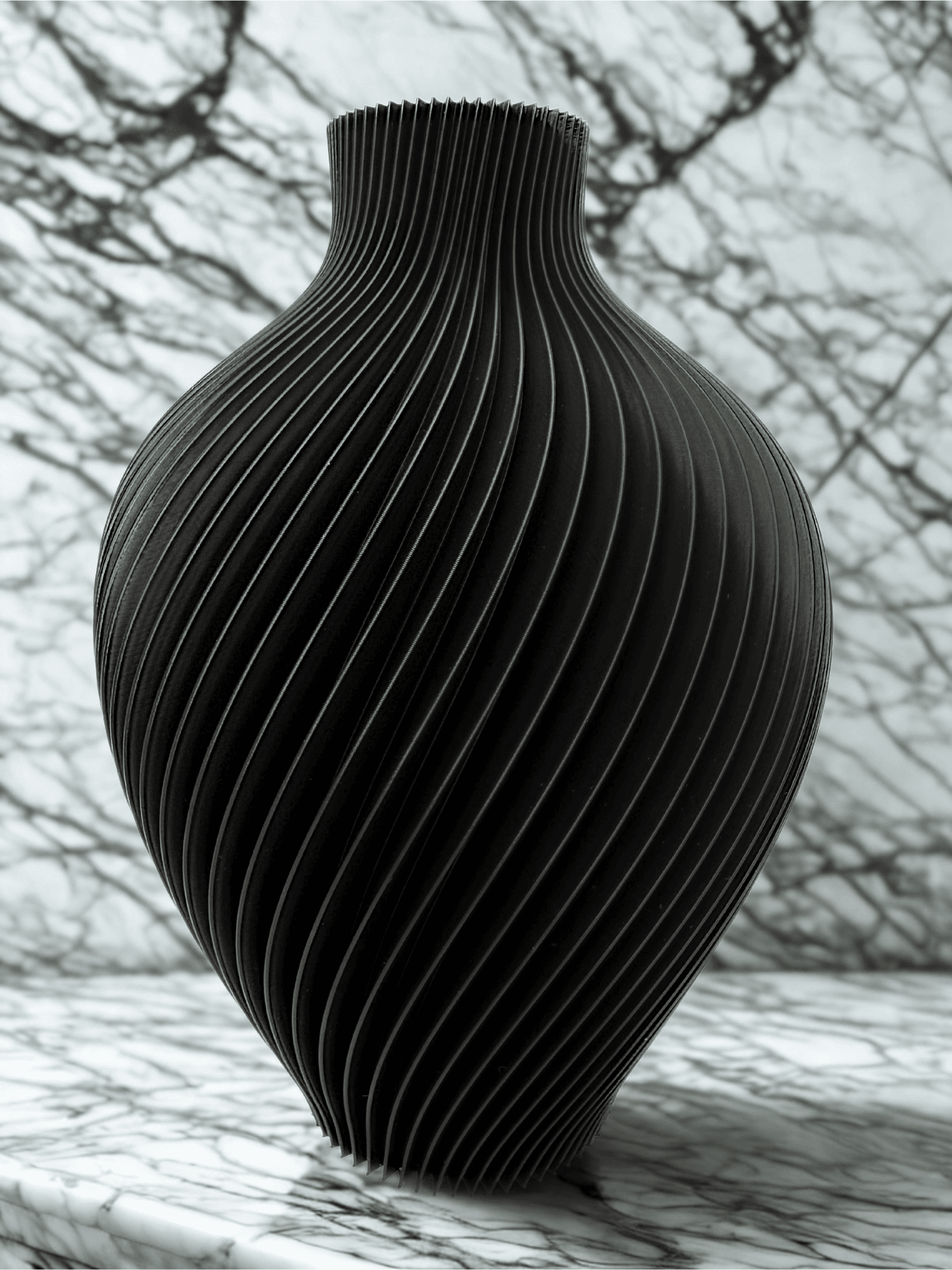 TwistLine Vazo – Spiral Form - SİYAH