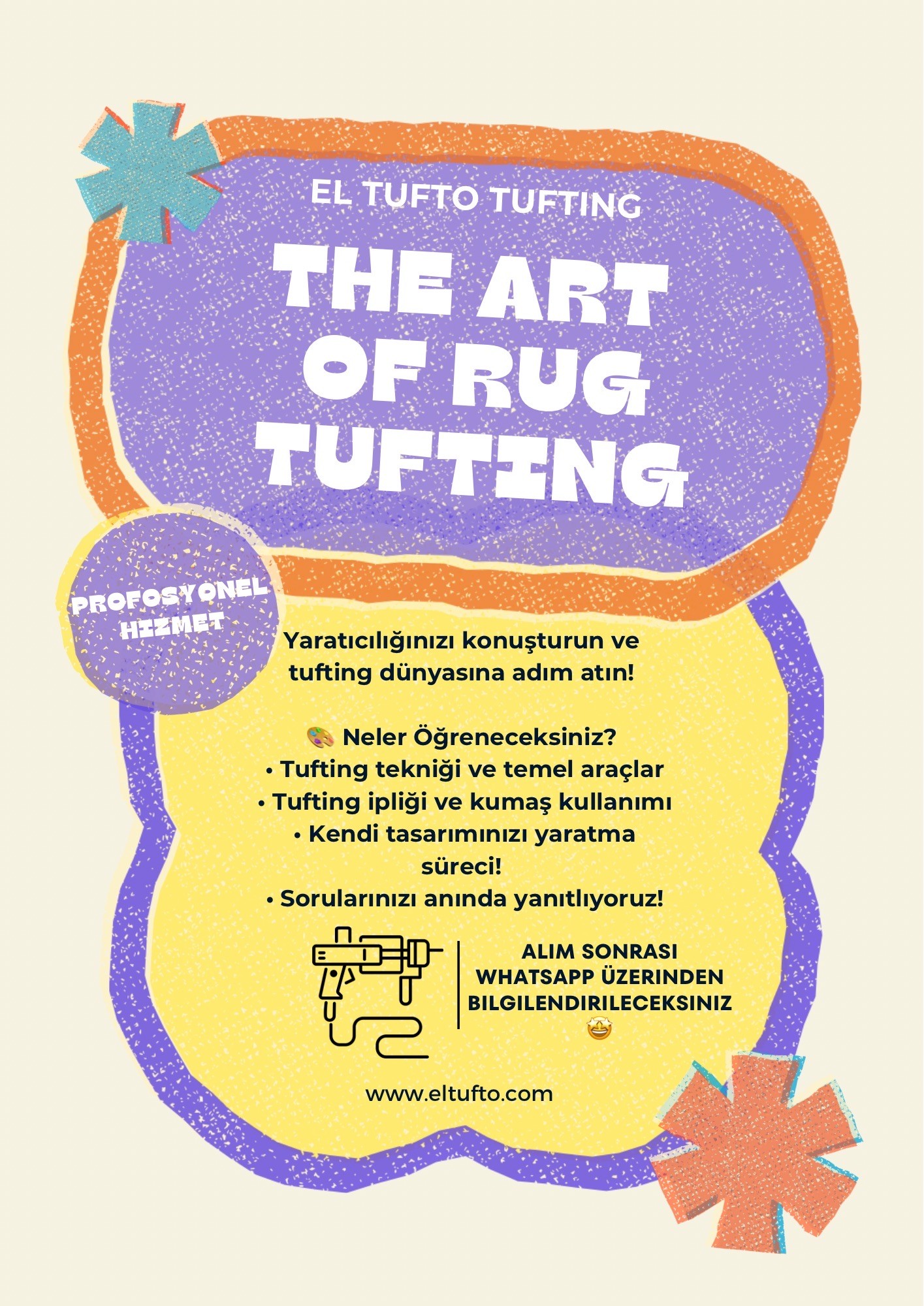 Online Tufting Workshop – Başlangıç ve Orta Seviye İçin Canlı Eğitim